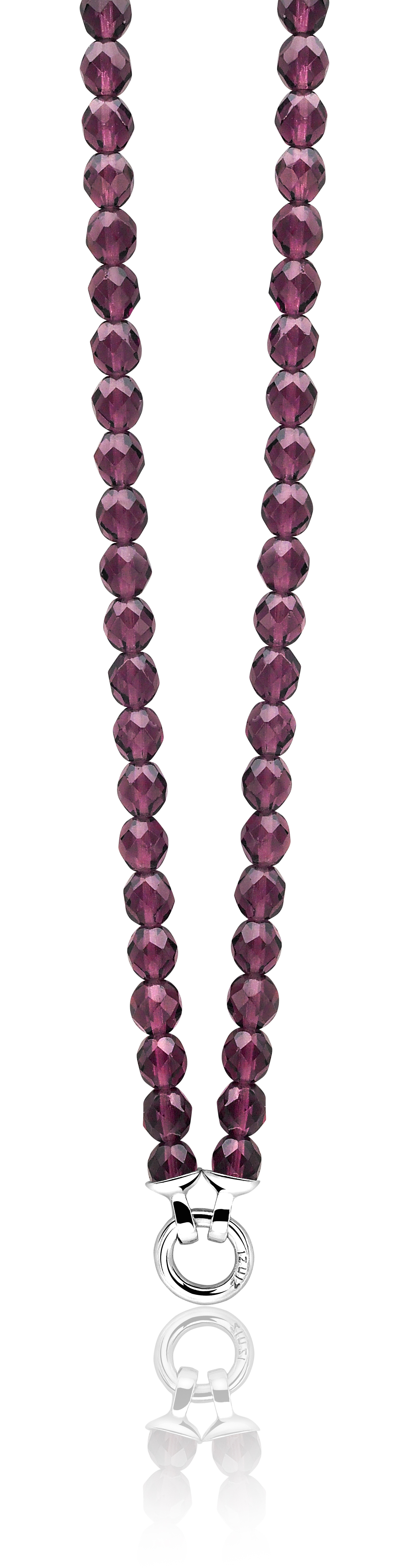 ZINZI Necklace with Red Purple Pearls 43cm ZIC401PB-S