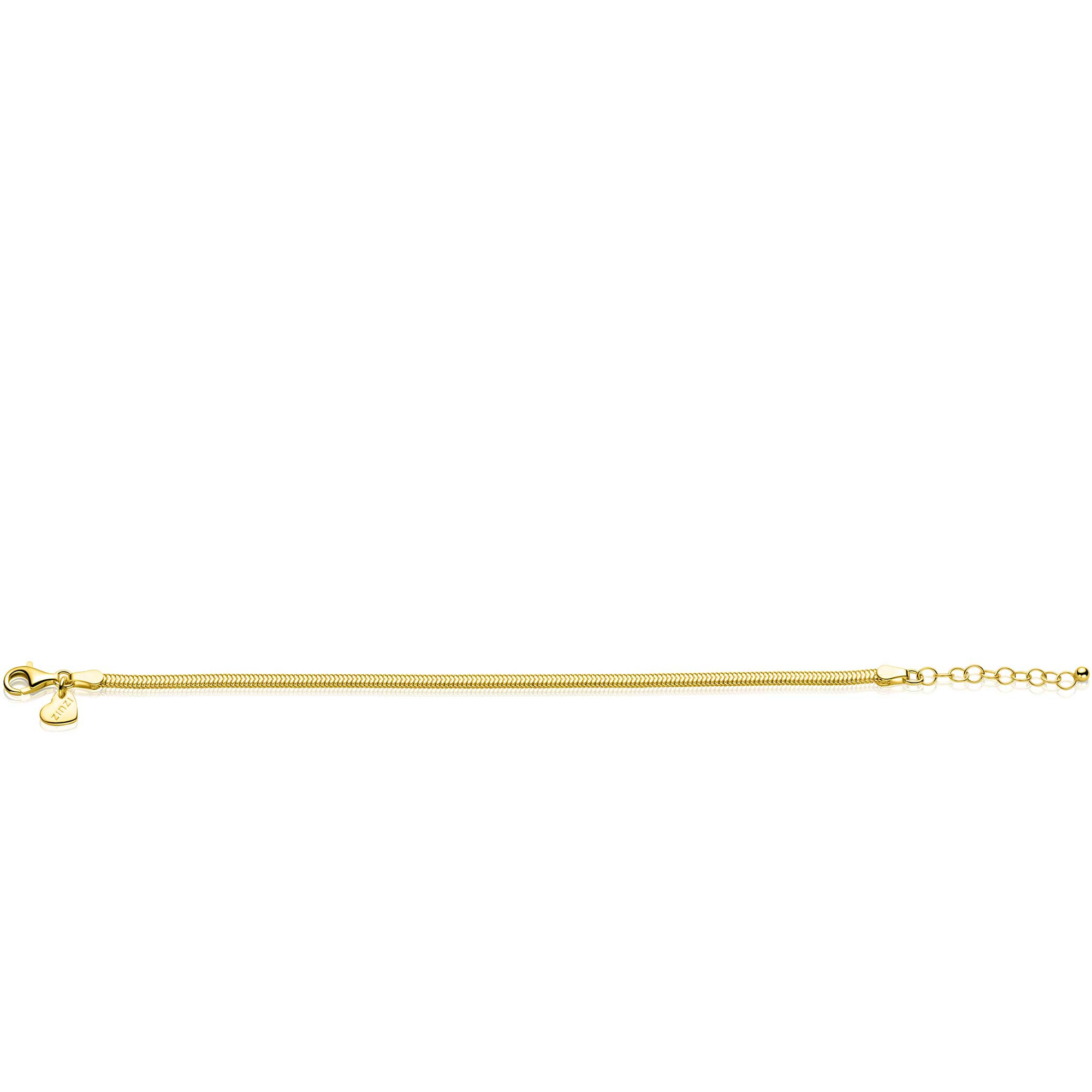ZINZI zlv. armband geel verguld platte slang