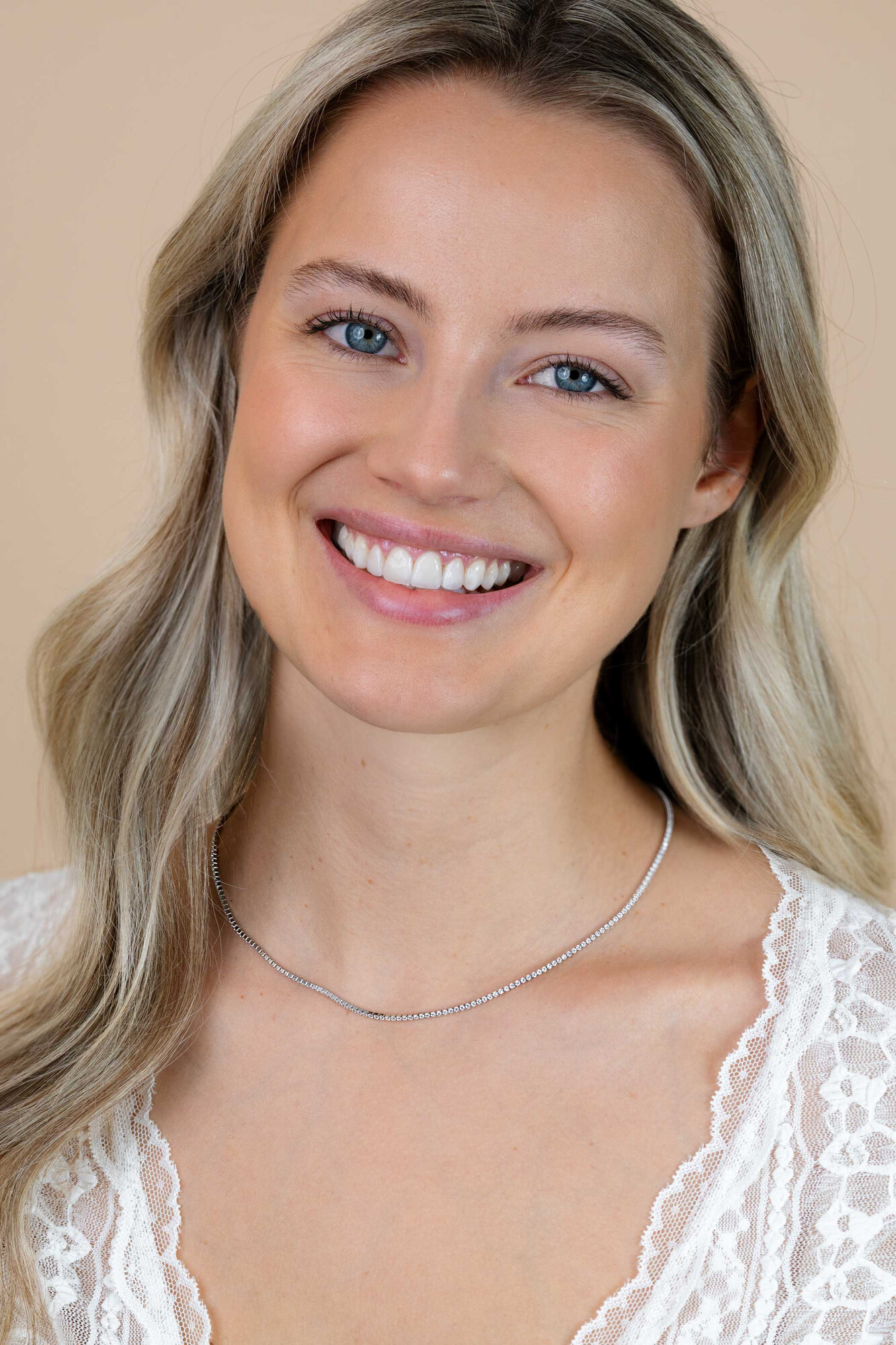 ZINZI zlv. tenniscollier small zirconia's 40/43cm