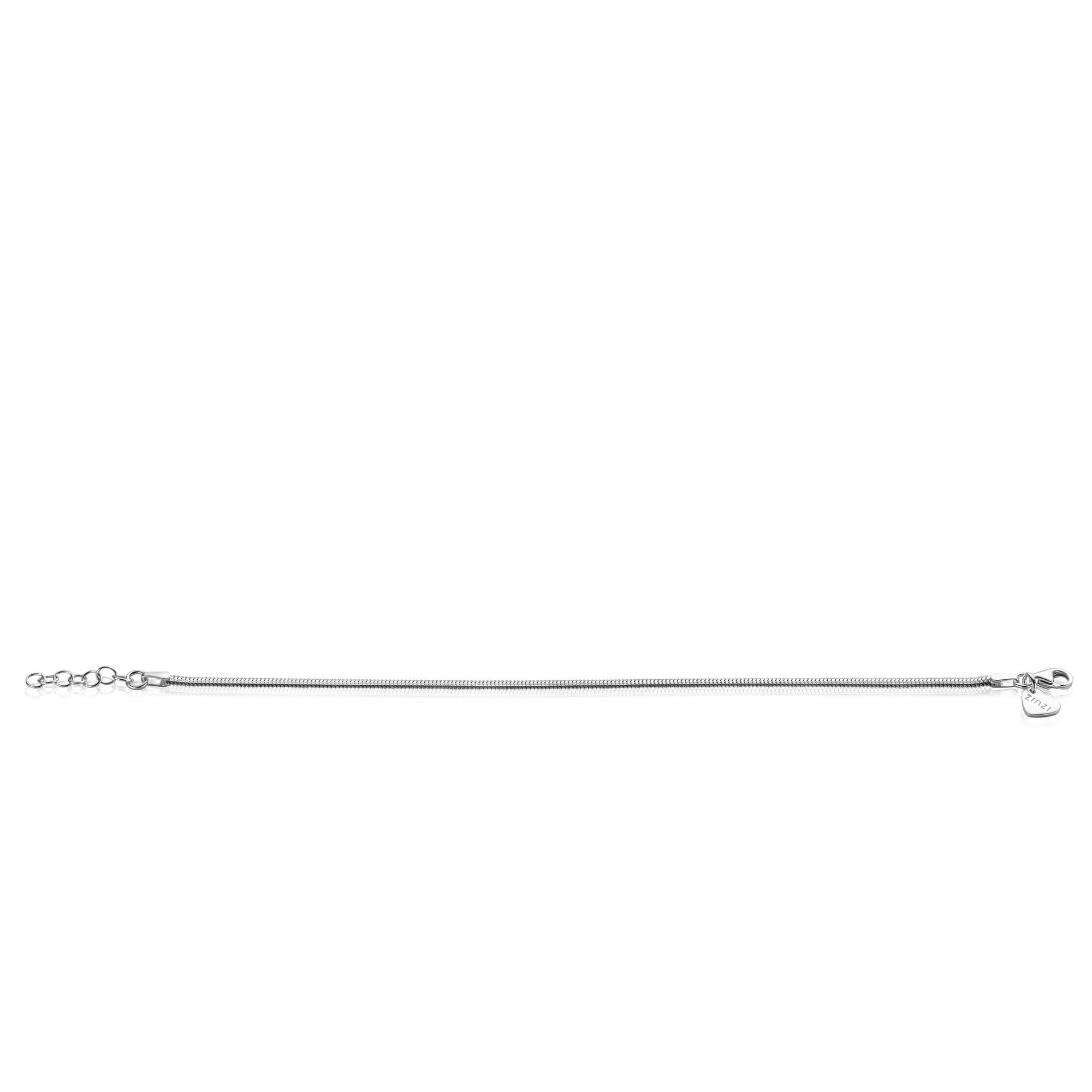 ZINZI Sterling Silver Flat Snake Chain Bracelet width 2,5mm ZIA2401