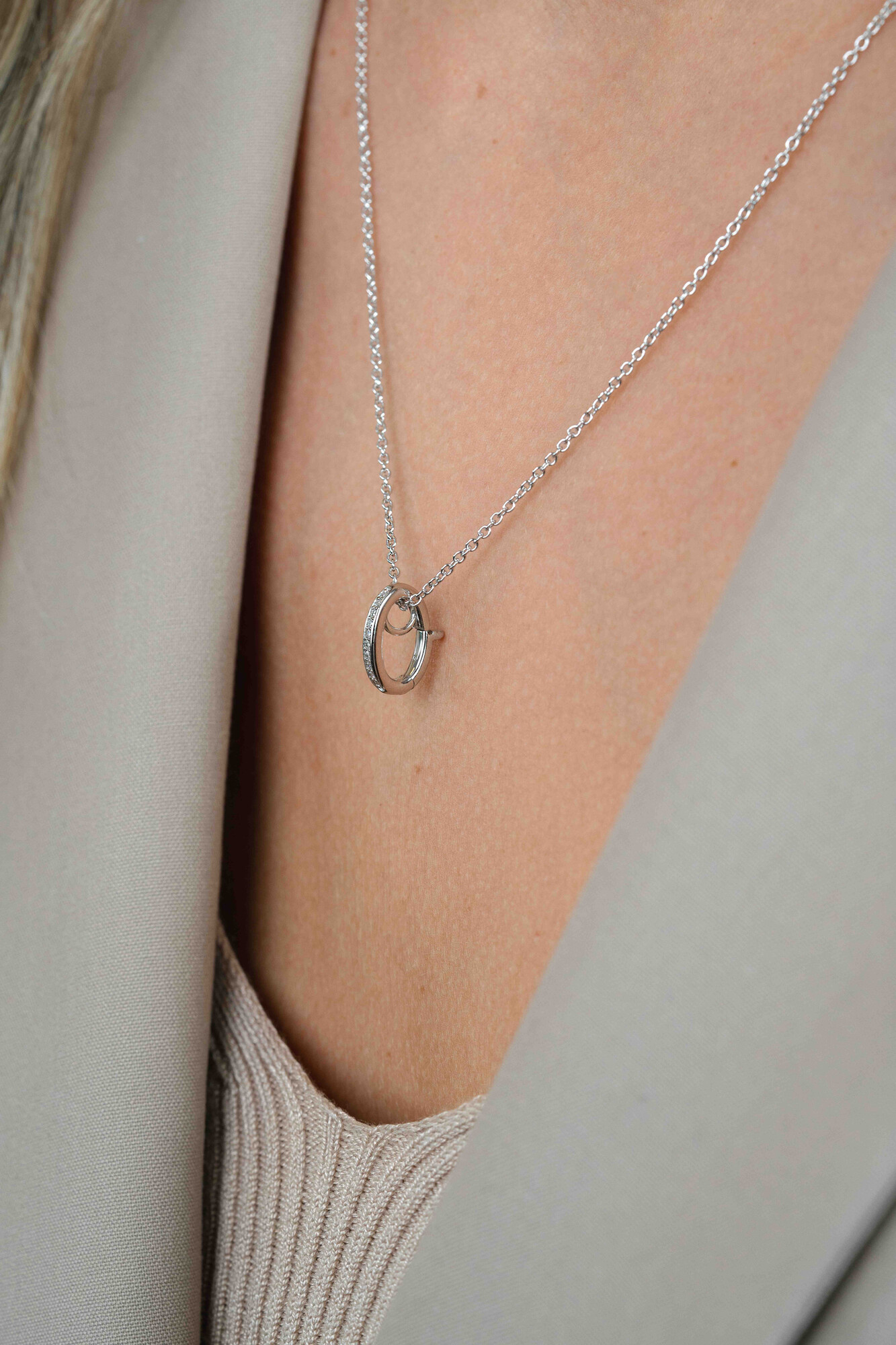ZINZI Sterling Silver Pendant White Zirconias to wear Earrings Pendants on a Necklace ZIH2CH