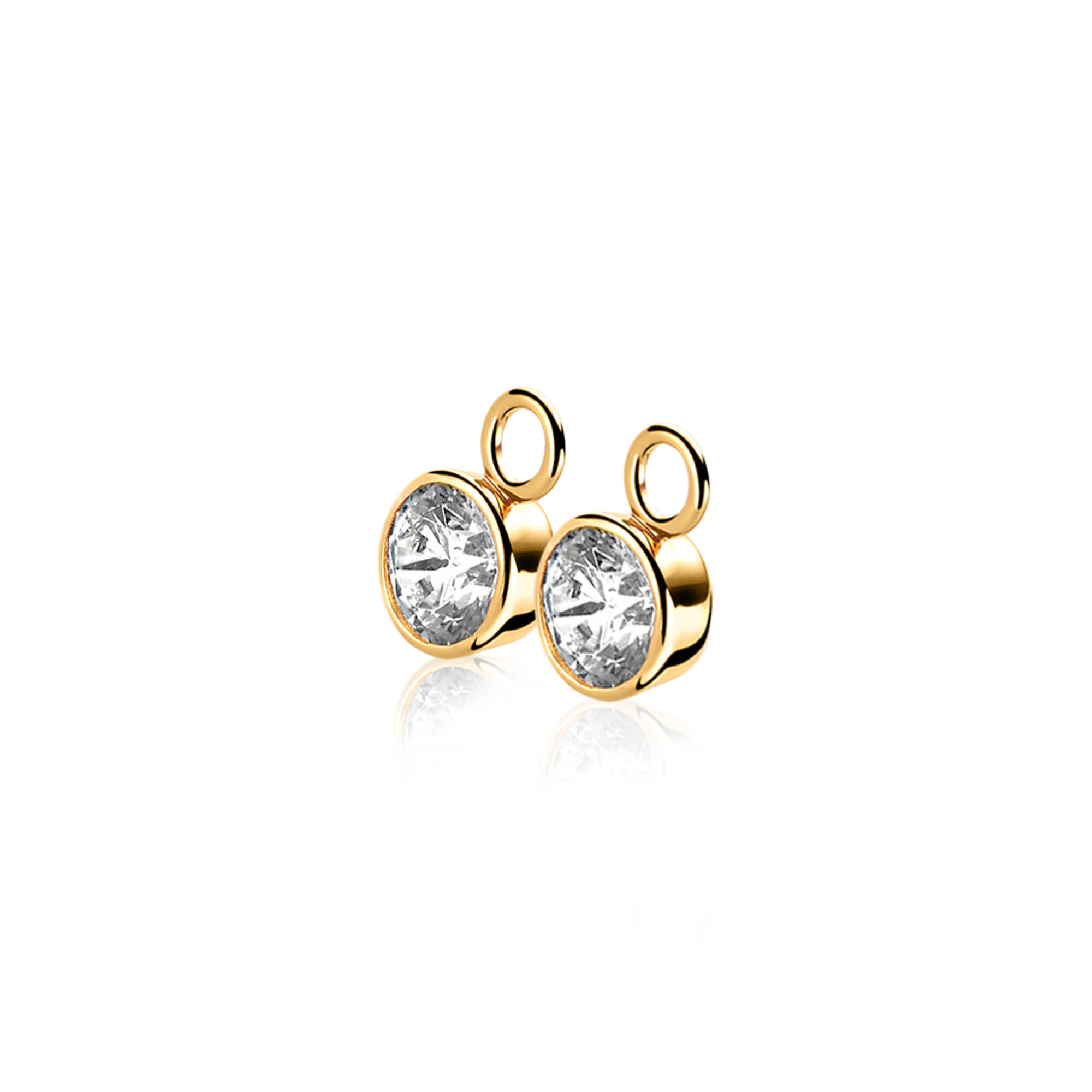 ZINZI Gold Plated Sterling Silver Earrings Pendants White ZICH186Y (excl. hoop earrings)