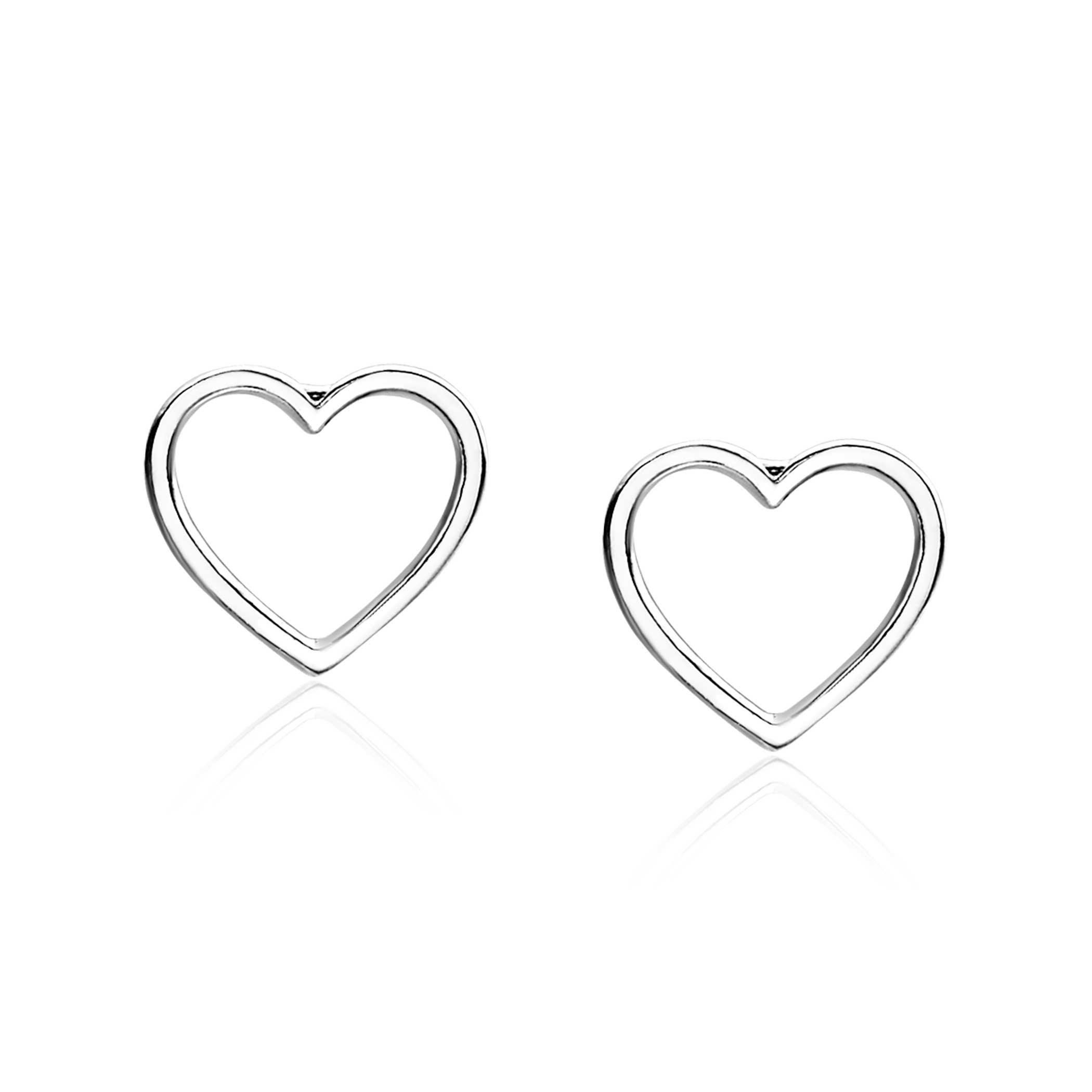 8mm ZINZI Sterling Silver Stud Earrings Heart ZIO1630