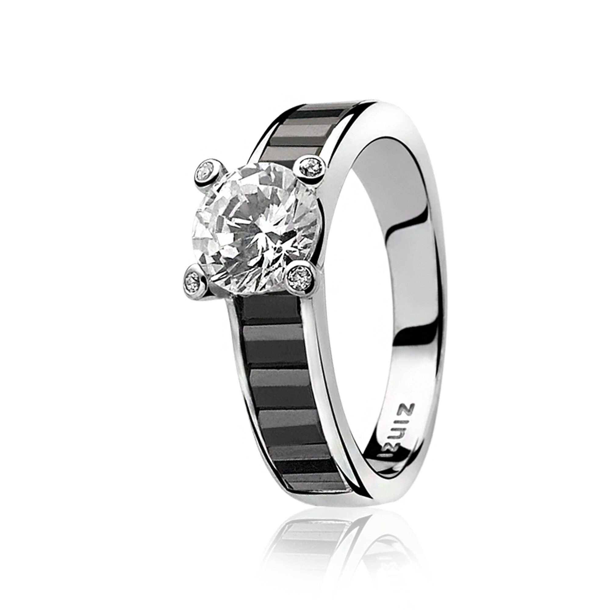 ZINZI Sterling Silver Ring Black ZIR775Z