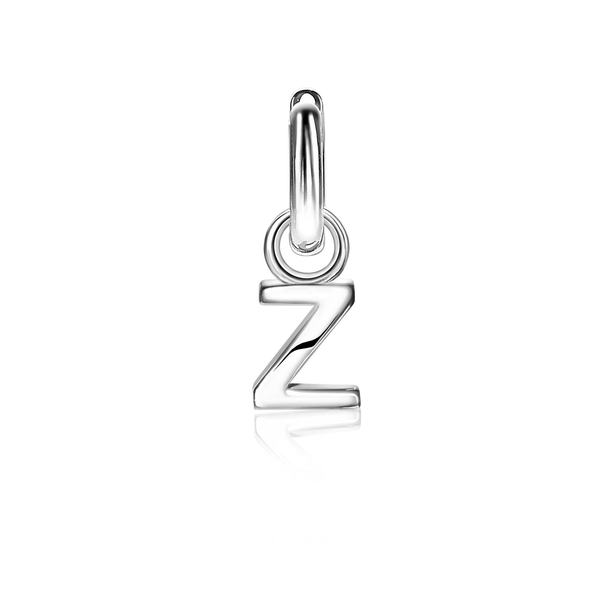 ZINZI Sterling Silver Letter Earrings Pendant Z price per piece ZICH2144Z (excl. hoop earrings)