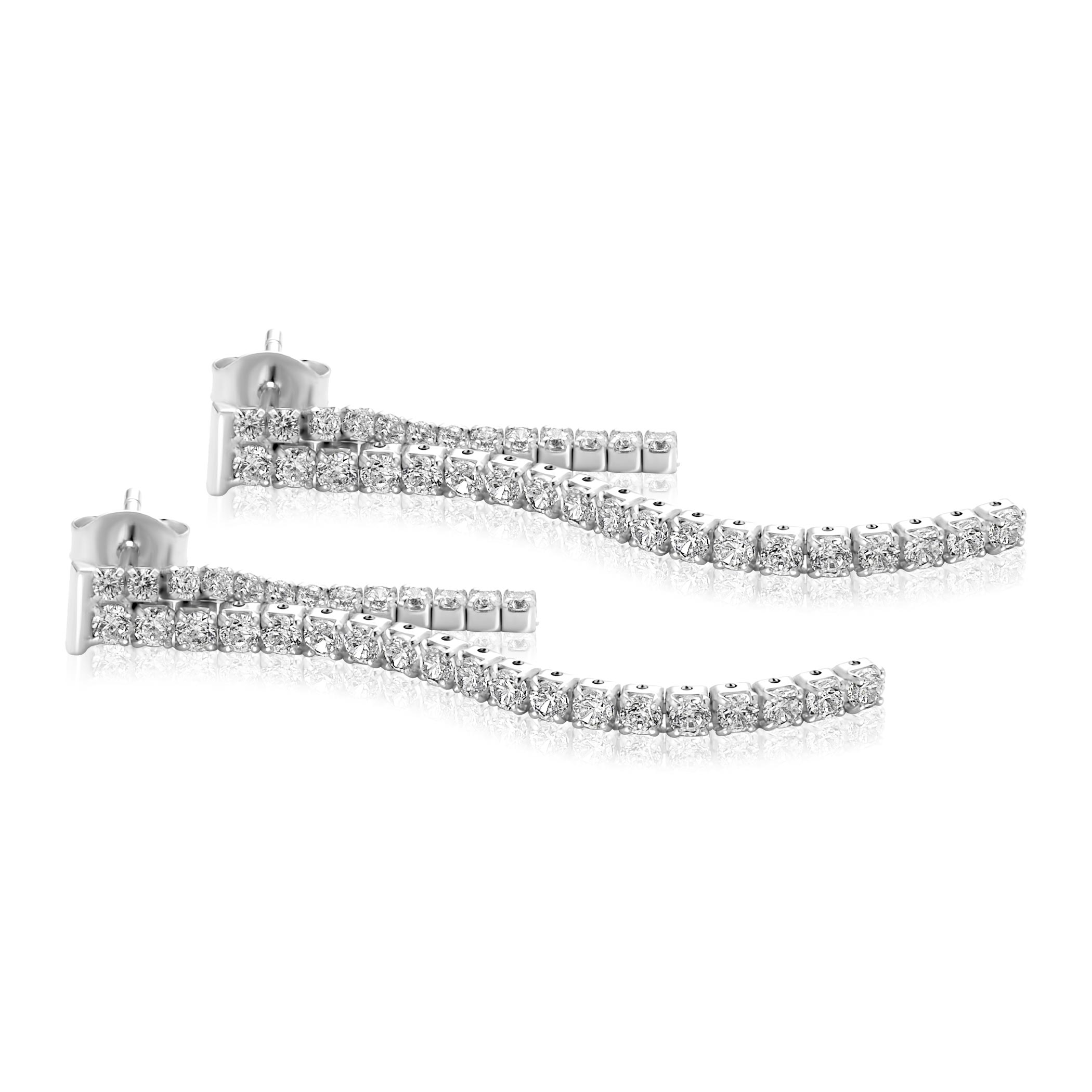 ZINZI zlv. oorstekers 2 rijen zirconia's versch.lengtes