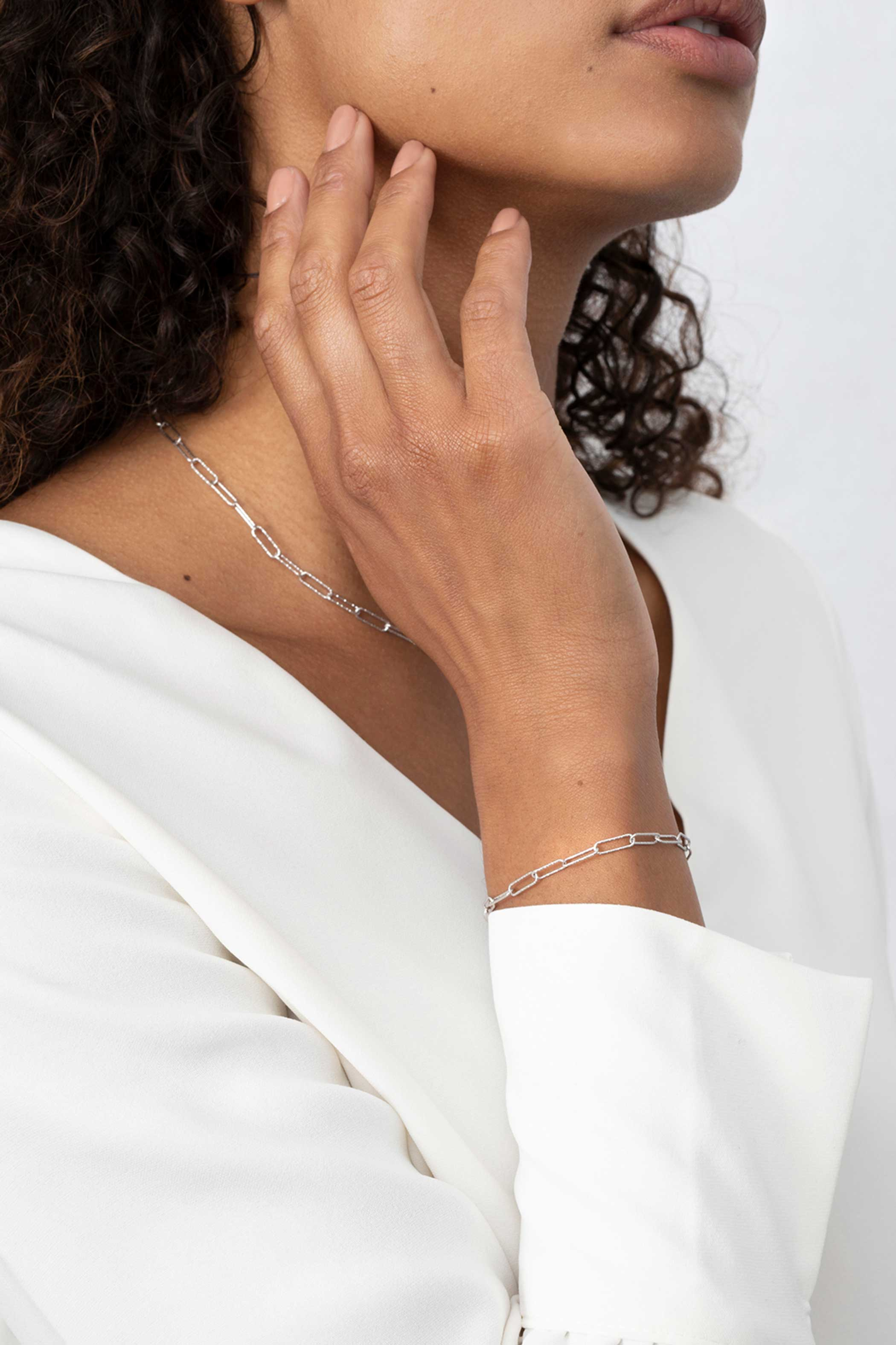 ZINZI Sterling Silver Bracelet Trendy Paperclip Chain width 3,4mm ZIA1992