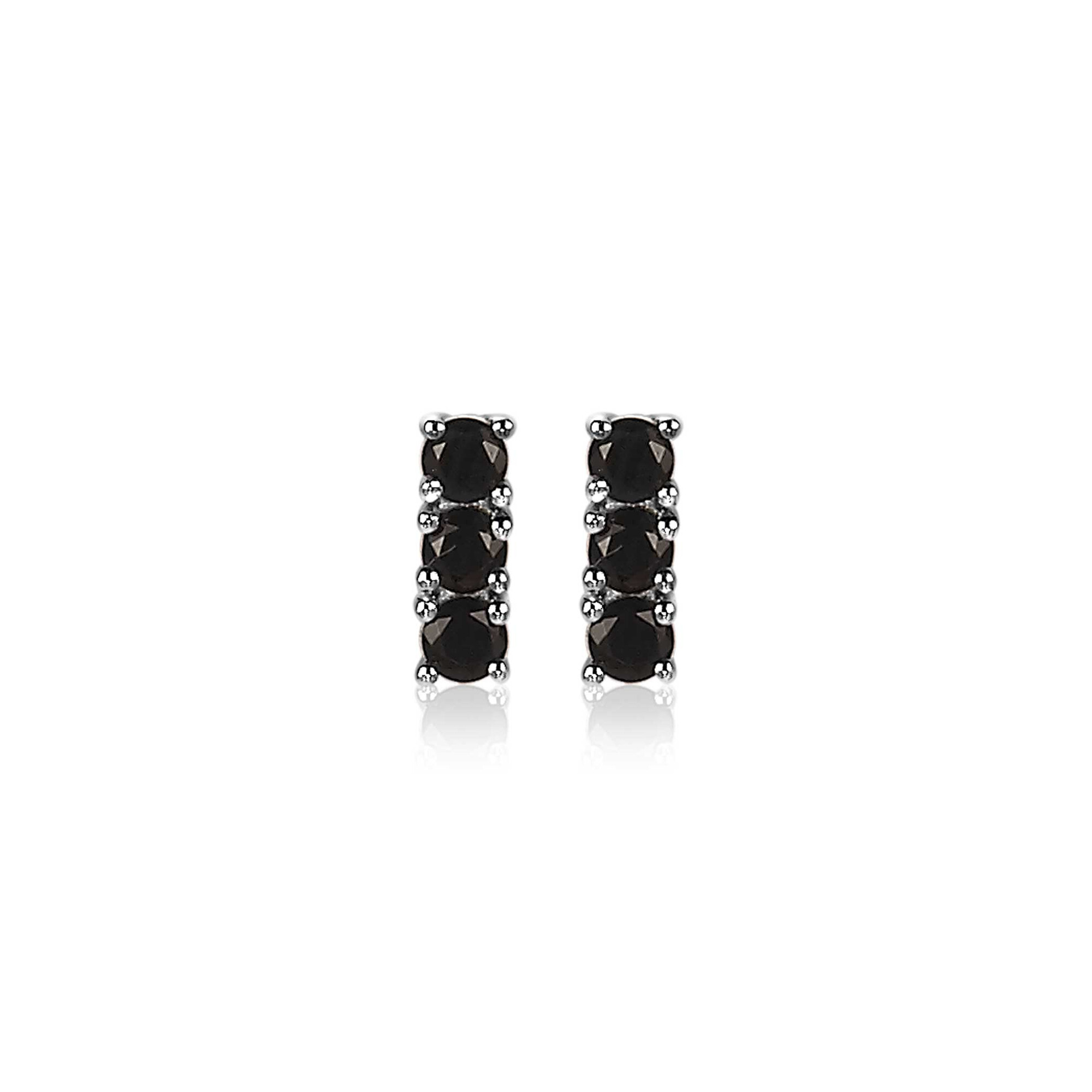 8mm ZINZI Sterling Silver Stud Earrings Bar Black ZIO2127Z