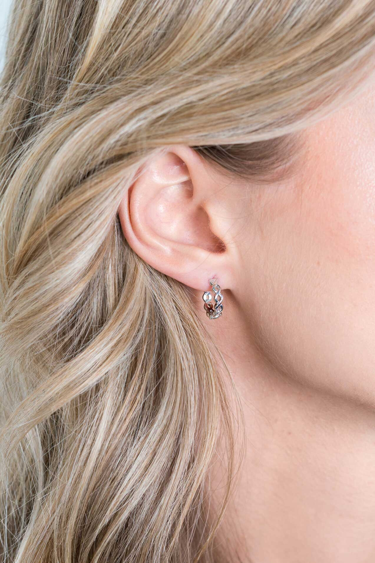 13mm ZINZI Sterling Silver Earrings Infinity ZIO1265