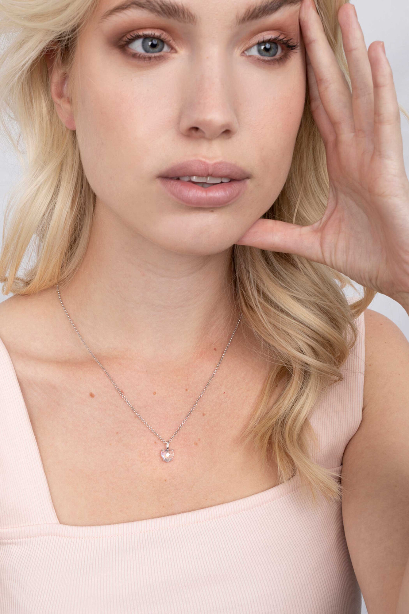 ZINZI Sterling Silver Pendant Heart White ZIH2071