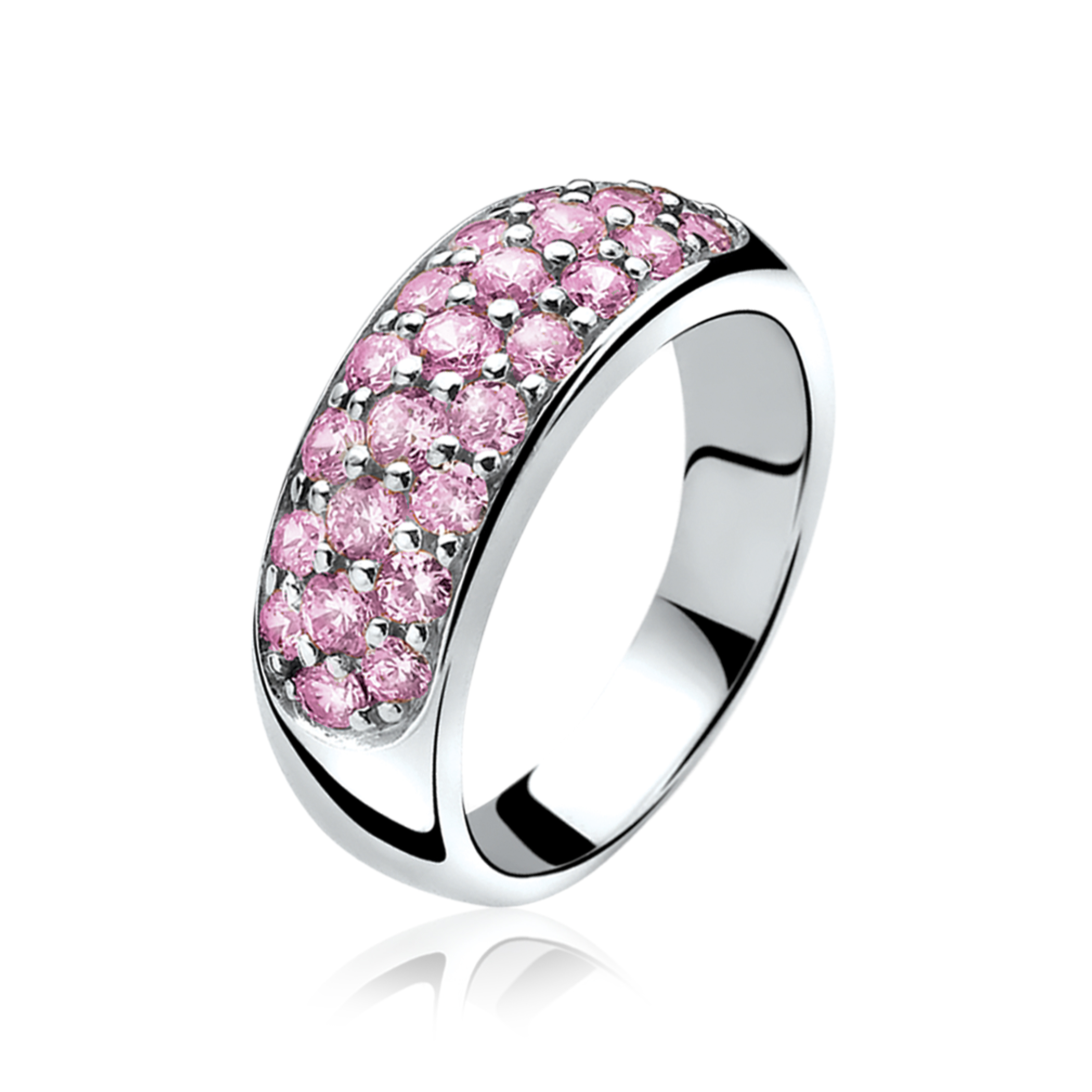 ZINZI Sterling Silver Ring Pink ZIR334R