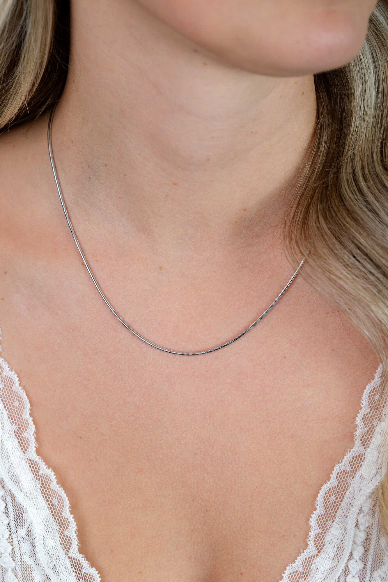 ZINZI Sterling Silver Snake Necklace 1,5mm width 45cm ZISL15-45