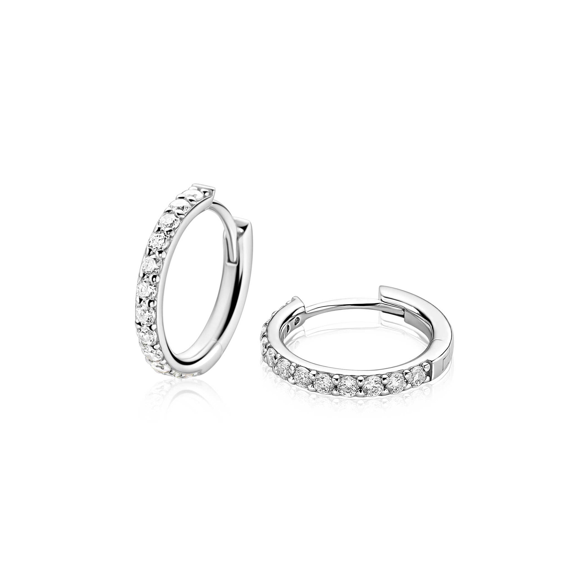 ZINZI zlv. oorringen met zirconia's 16x2mm