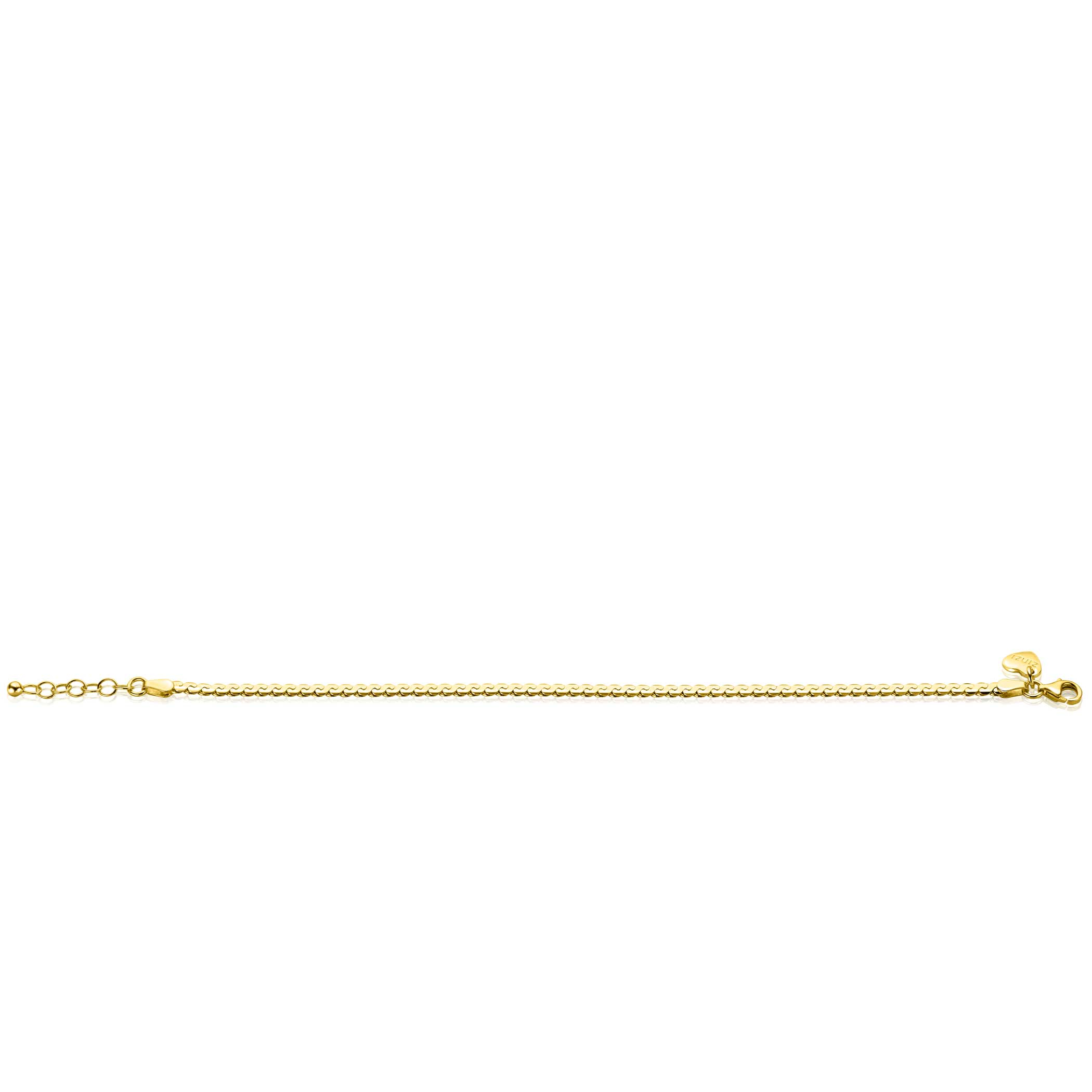 ZINZI gold plated silver link bracelet 3mm wide 18-21cm ZIA2647G