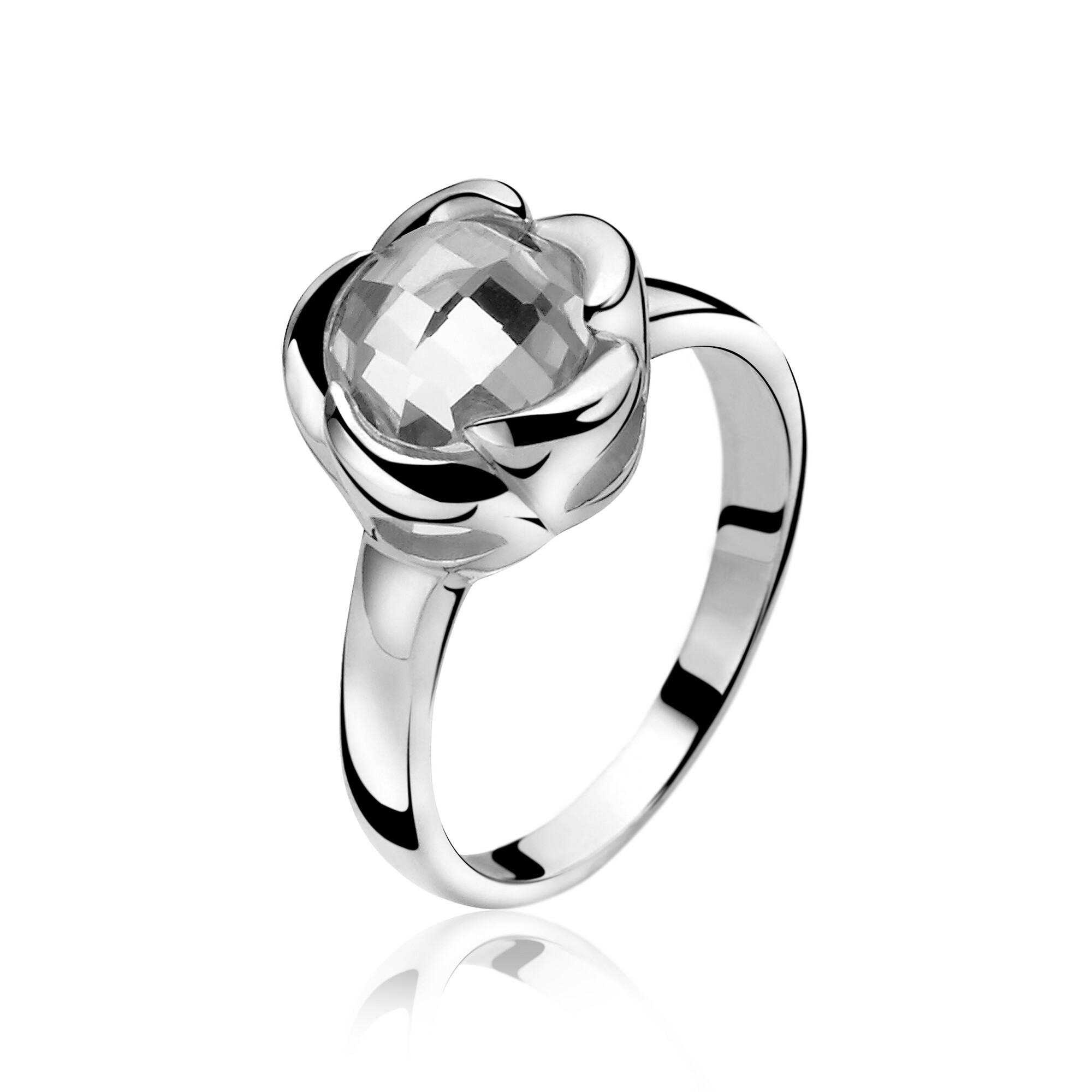 ZINZI Sterling Silver Ring Flower White ZIR865