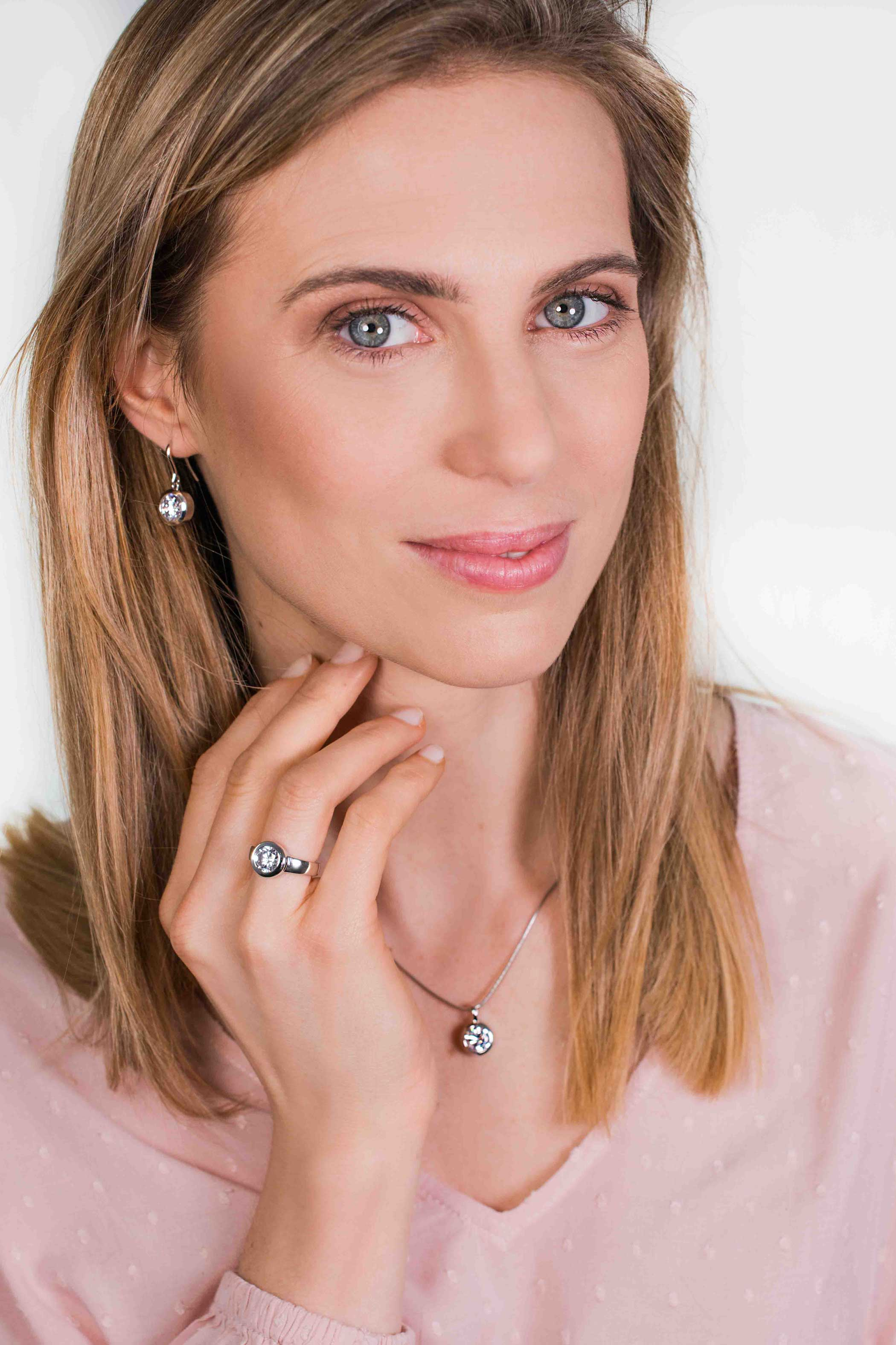 ZINZI Sterling Silver Exchangeable Ring Round ZIR1