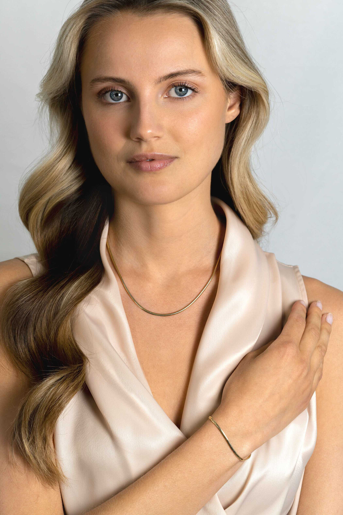 ZINZI Gold Plated Sterling Silver Snake Chain Necklace 45cm 2.5mm width ZIC2401G