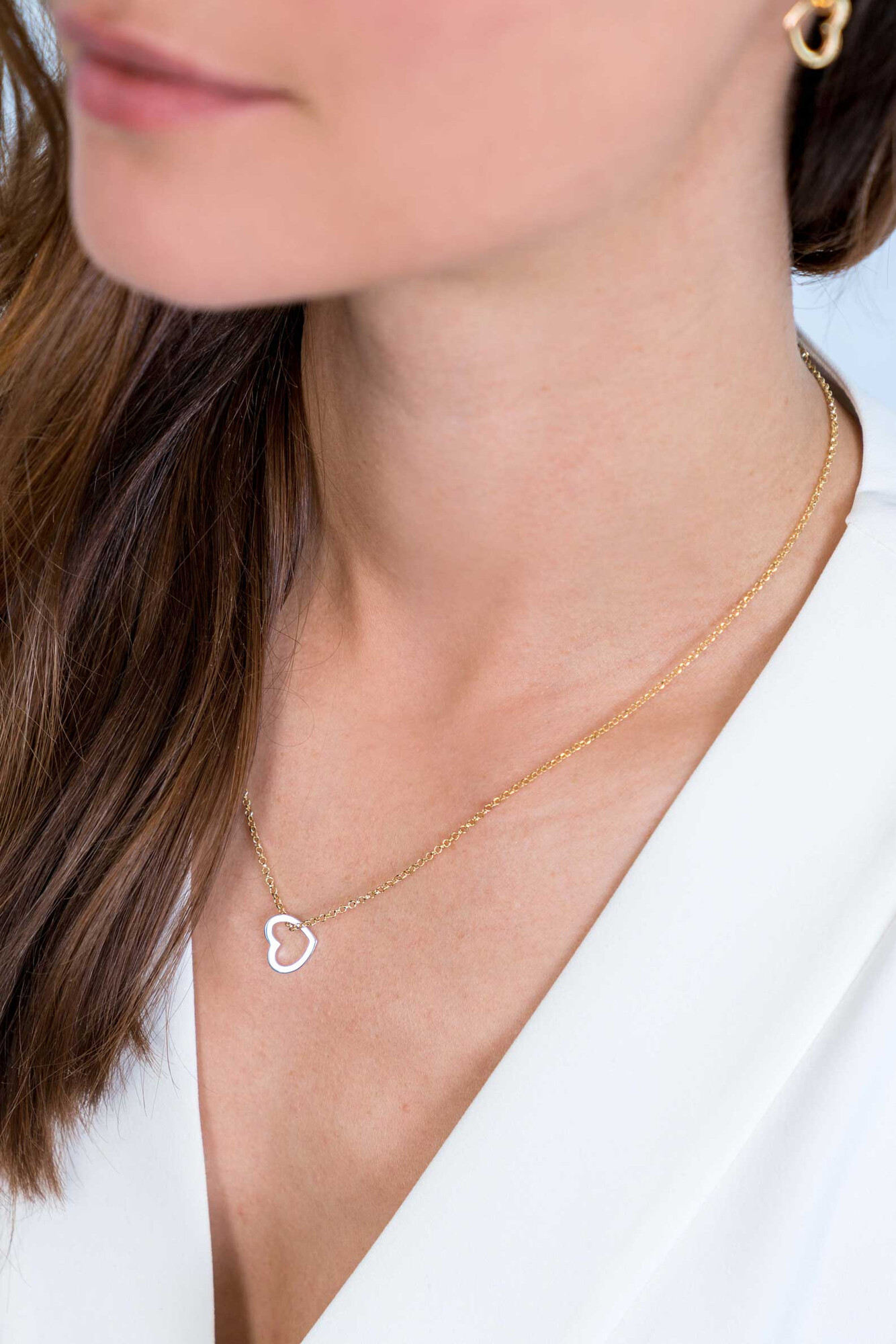 12mm ZINZI Sterling Silver Pendant Open Heart ZIH2197 (excl. necklace)