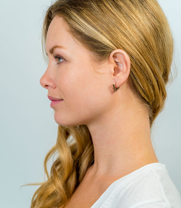 18mm ZINZI Sterling Silver Hoop Earrings Triangle Shape Square Tube 18x2,5mm ZIO1684