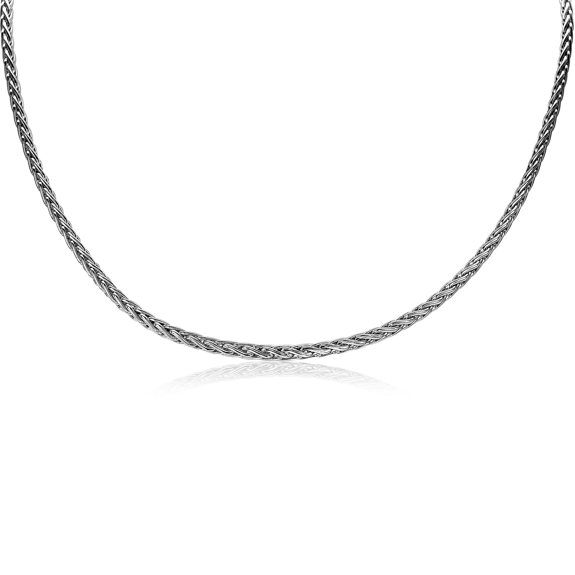 ZINZI Sterling Silver Wheat Chain Necklace width 3mm 45cm ZIC1912