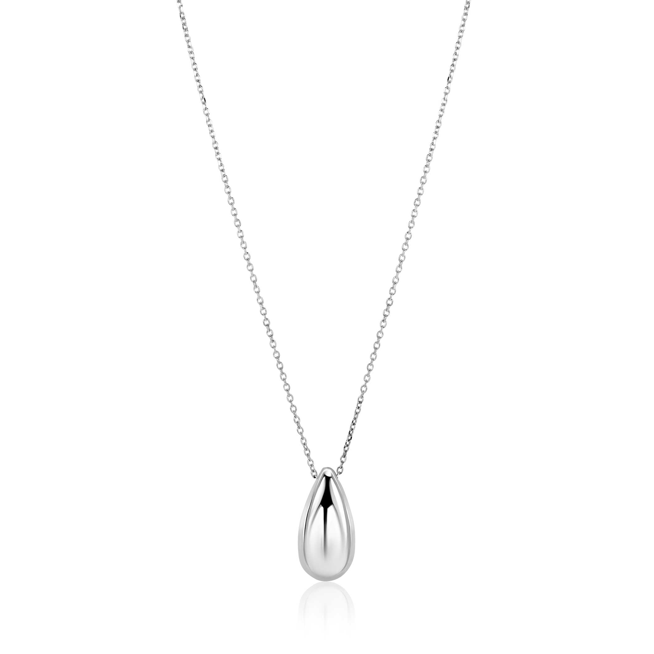 ZINZI silver necklace, 42-45cm, with large teardrop-shaped pendant, 19mm, ZIC-BF103