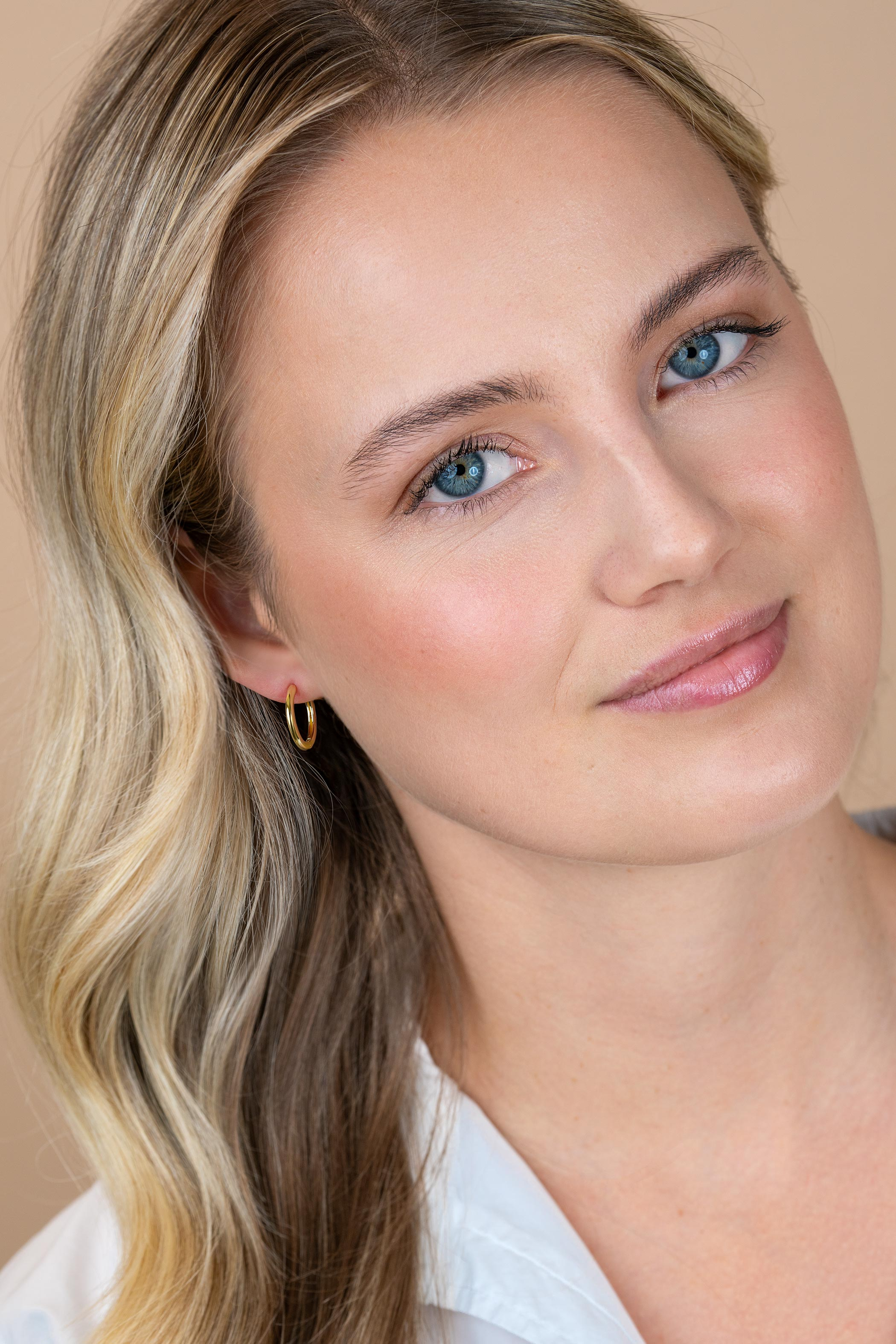 17mm ZINZI Sterling Silver Gold Plated Hoop Earrings 17x2mm ZIO402G