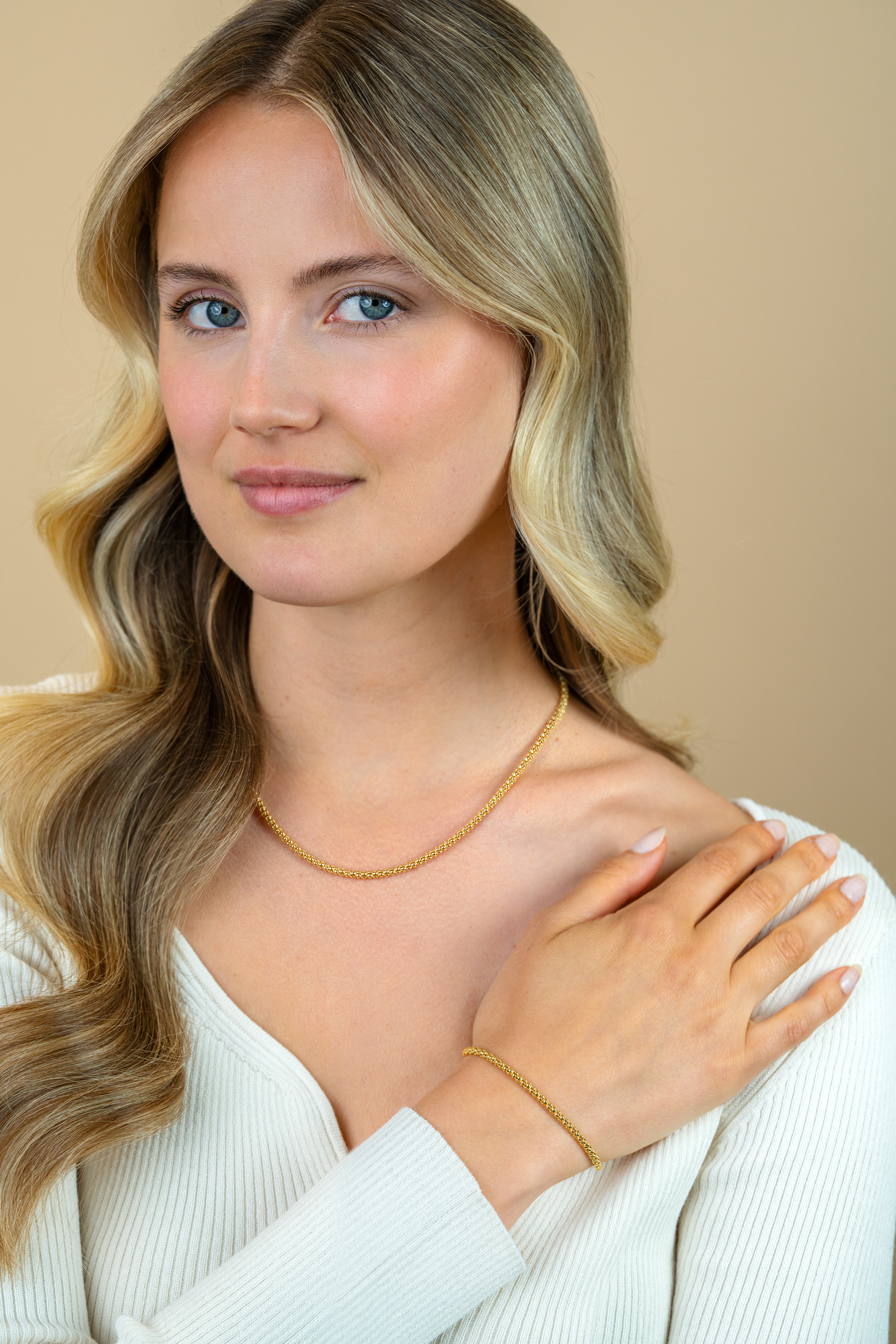 ZINZI Gold Plated Sterling Silver Chain Bracelet 18,5cm ZIA1288G