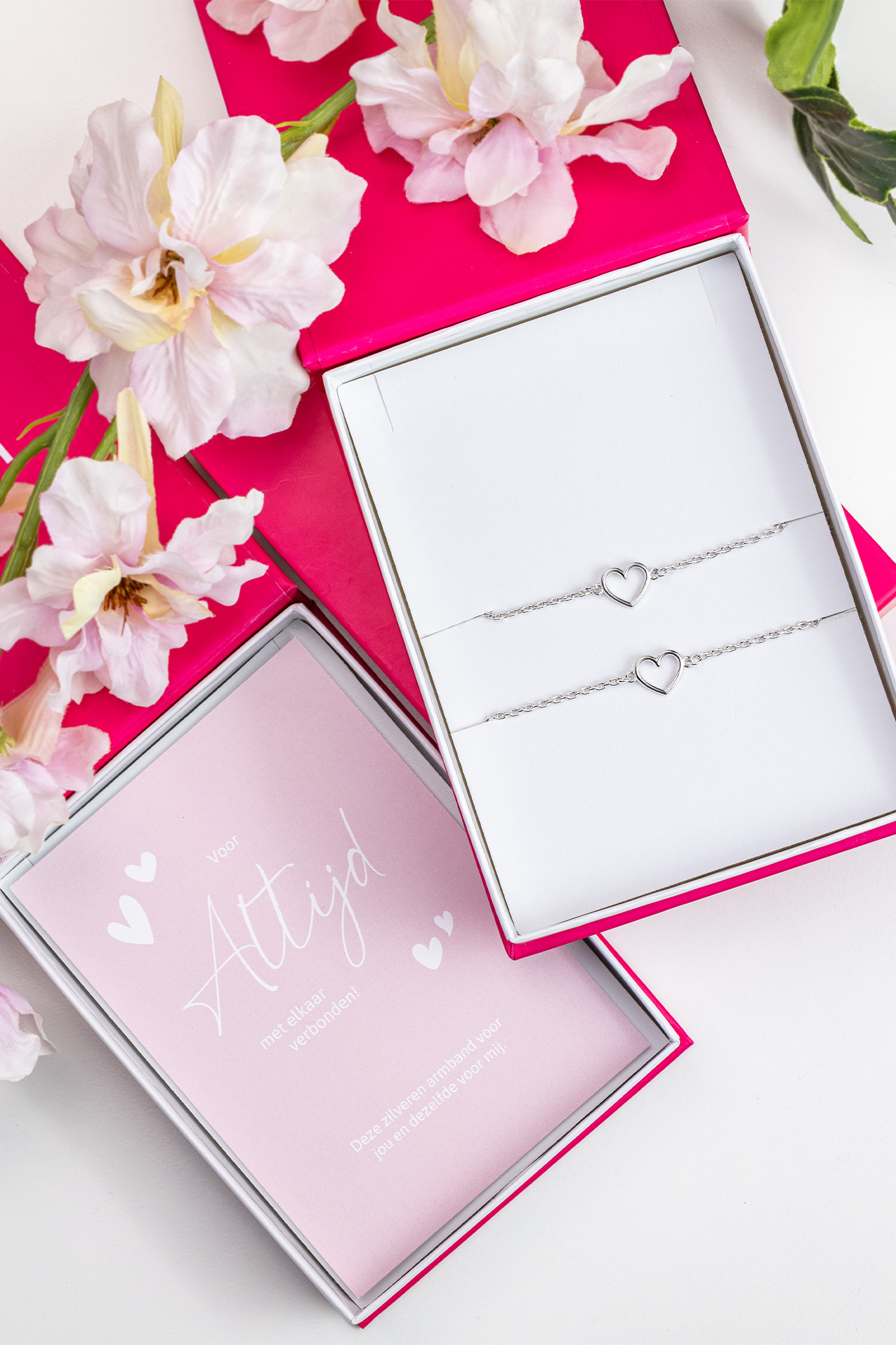 ZINZI Set of 2 Sterling Silver Bracelets Open Heart ZIA1420-SET