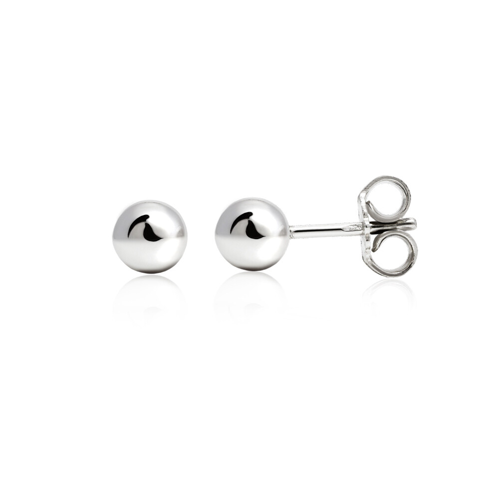 5mm ZINZI Sterling Silver Stud Earrings Bead ZIO807