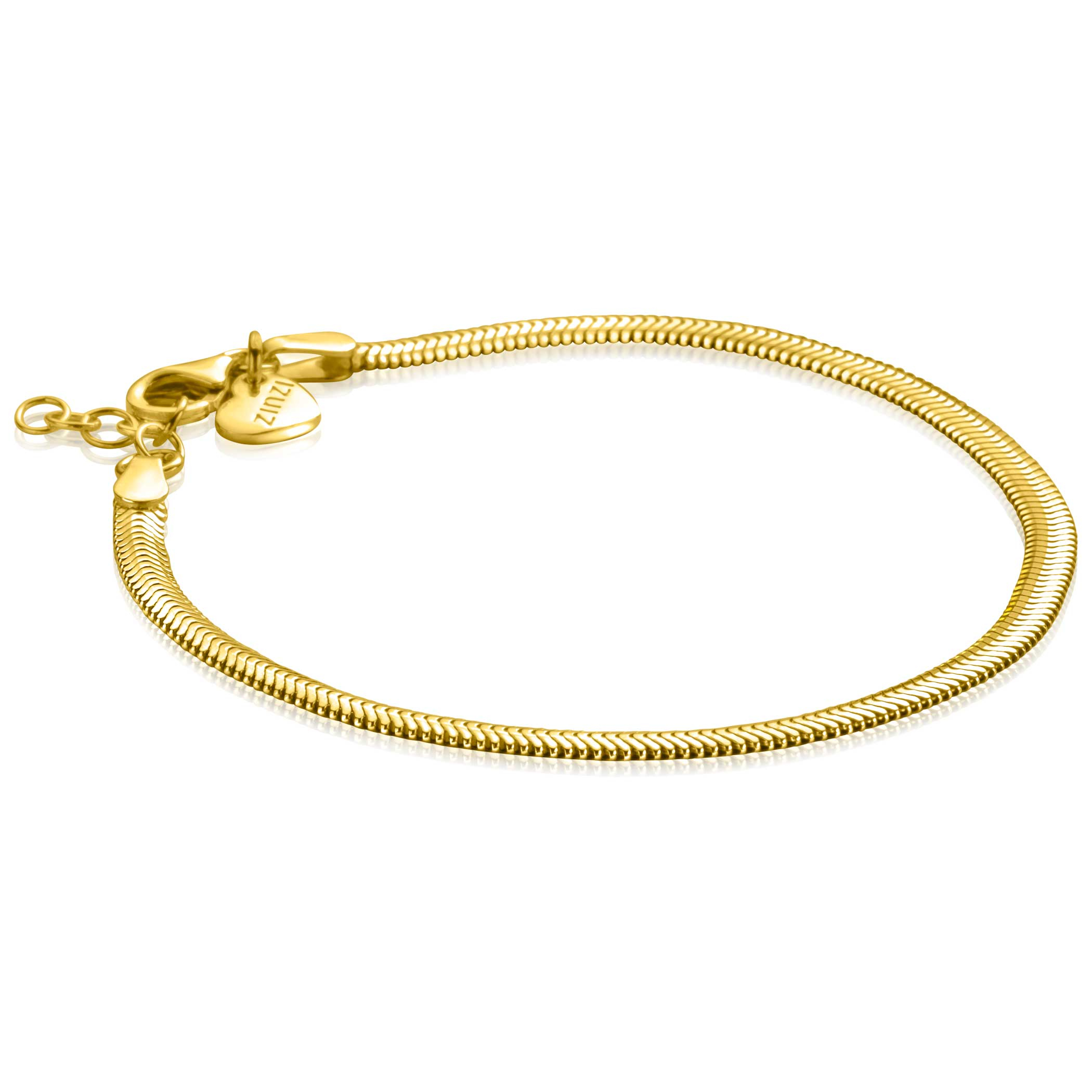 ZINZI Sterling Silver Flat Snake Chain Bracelet width 3,5mm ZIA2402