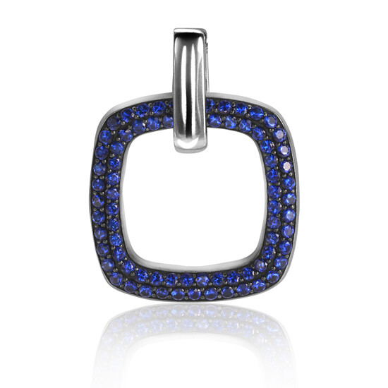 ZINZI Sterling Silver Rectangular Pendant Blue ZIH1159B