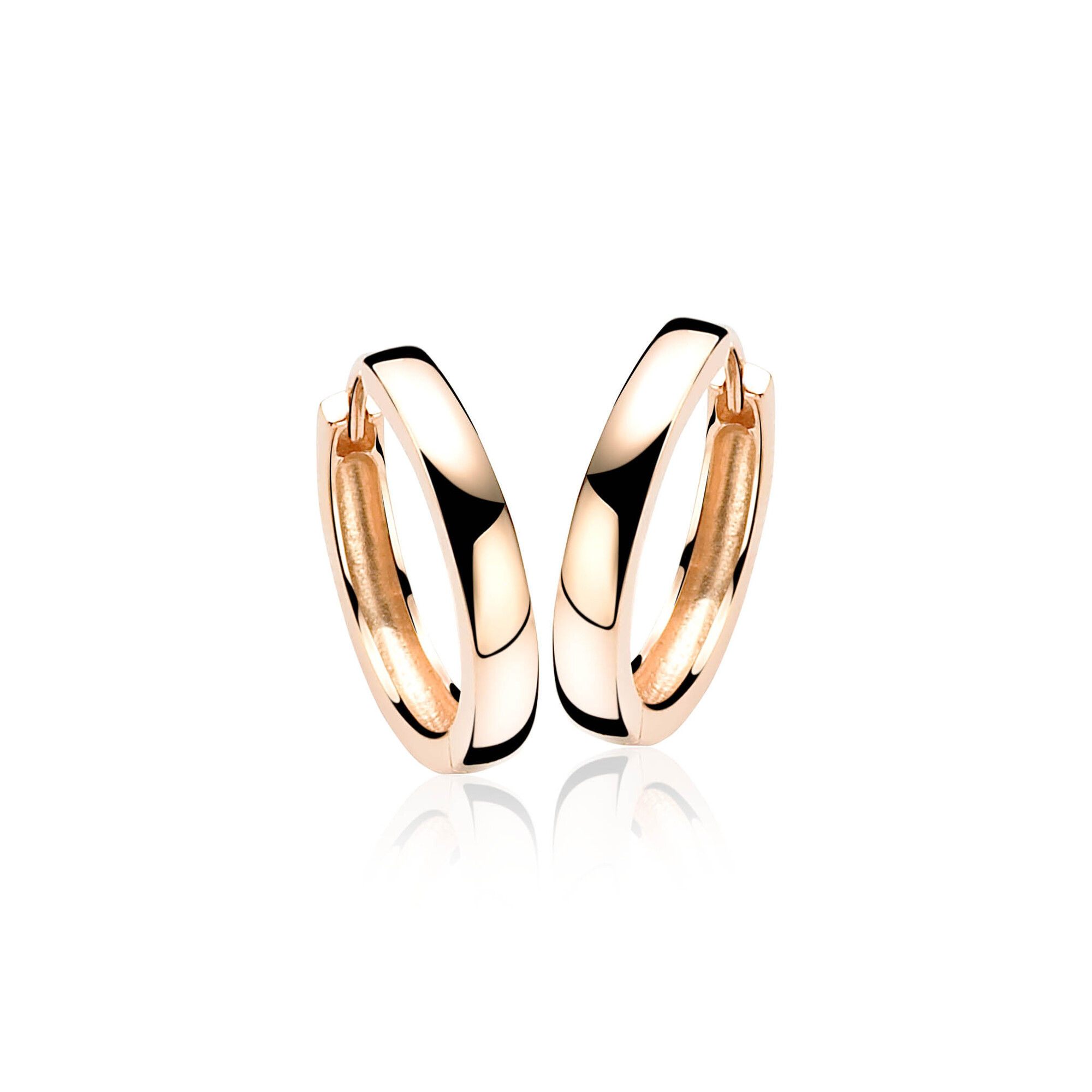 20mm ZINZI Rose Gold Plated Sterling Silver Hoop Earrings width 3mm ZIO190R
