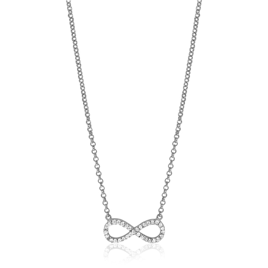 ZINZI Sterling Silver Necklace Infinity with White Zirconias 42-45cm ZIC1065