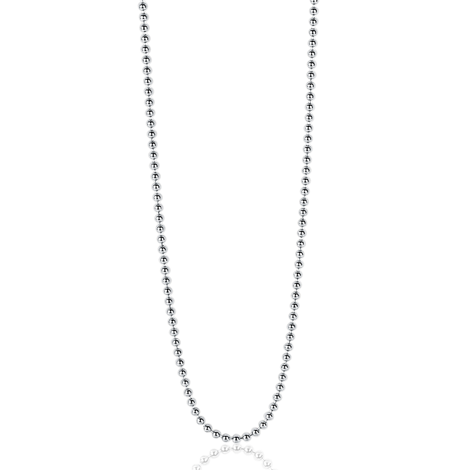 80cm ZINZI Sterling Silver Beads Necklace ZILC-B80