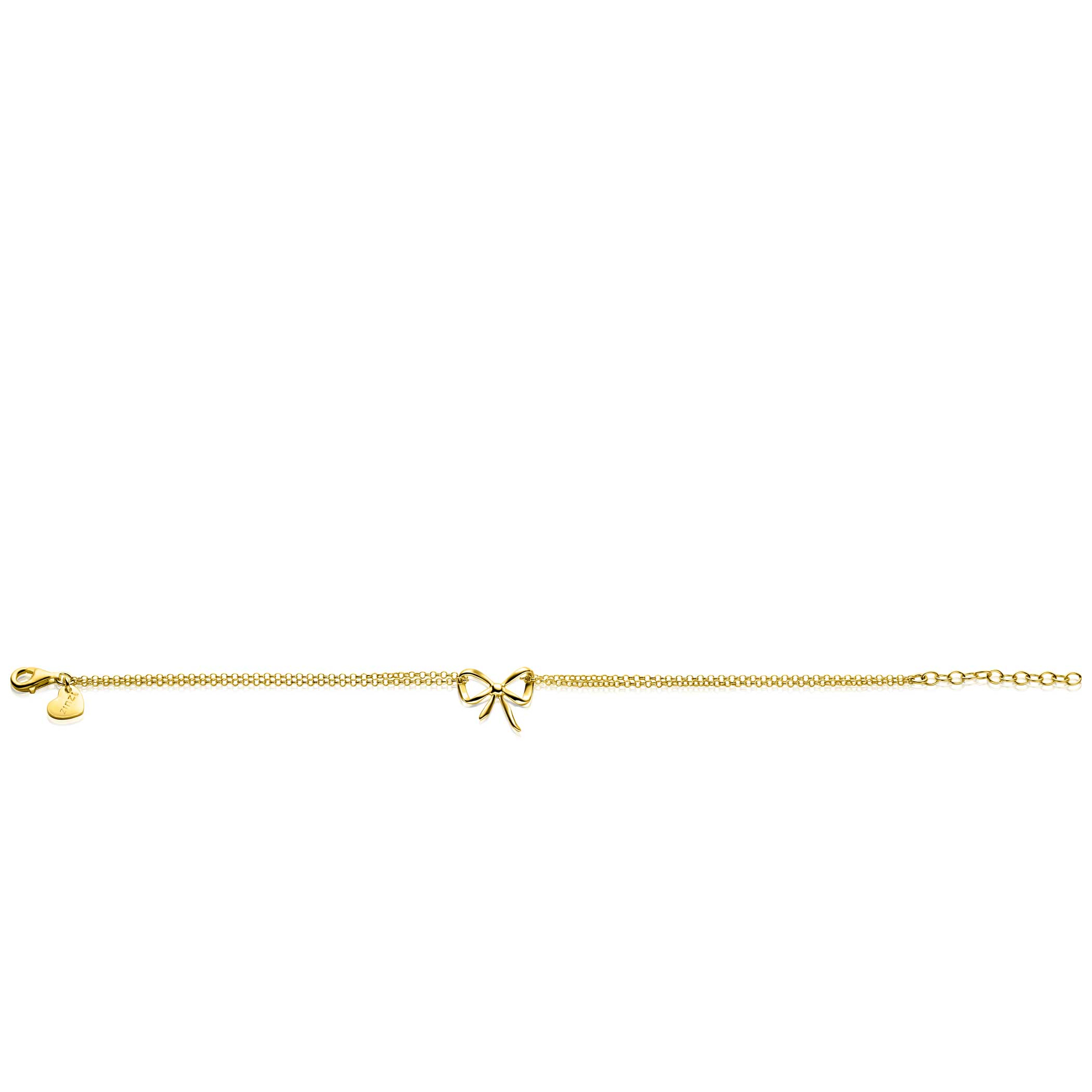 ZINZI gold plated silver multi-look bracelet with an elegant bow 17-20cm ZIA2677