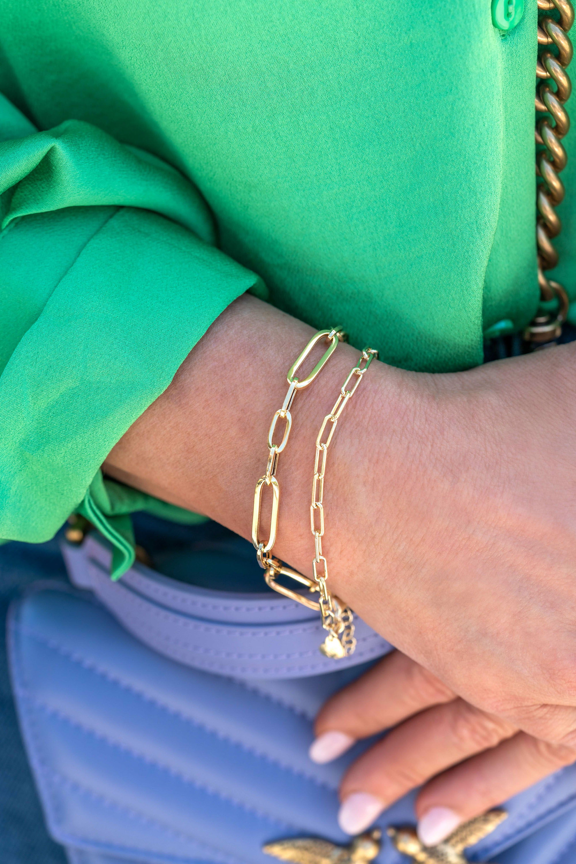 ZINZI Gold Plated Sterling Silver Paperclip Chain Bracelet width 3,5mm ZIA2202G