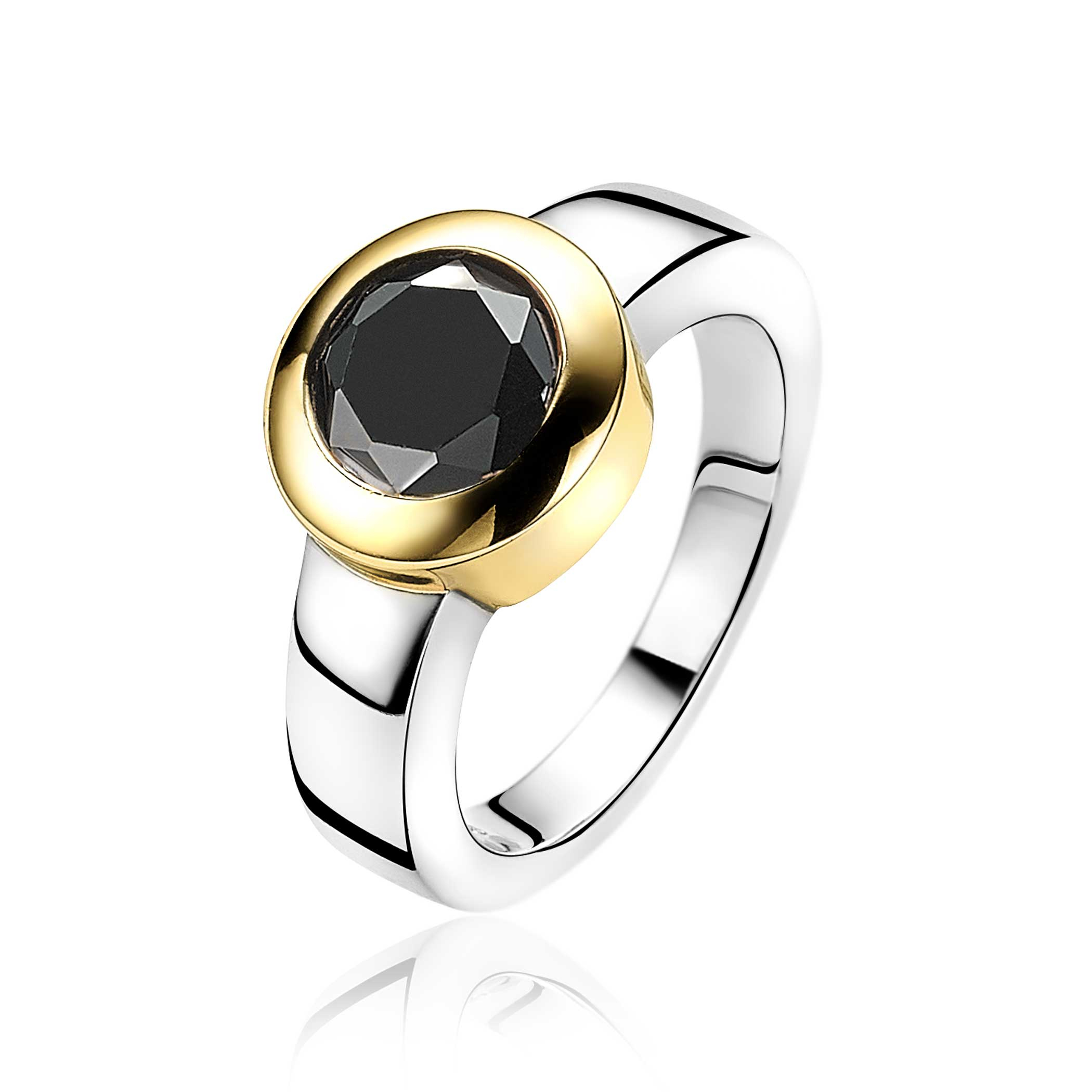 ZINZI Gold Plated Sterling Silver Exchangeable Ring Round ZIR2