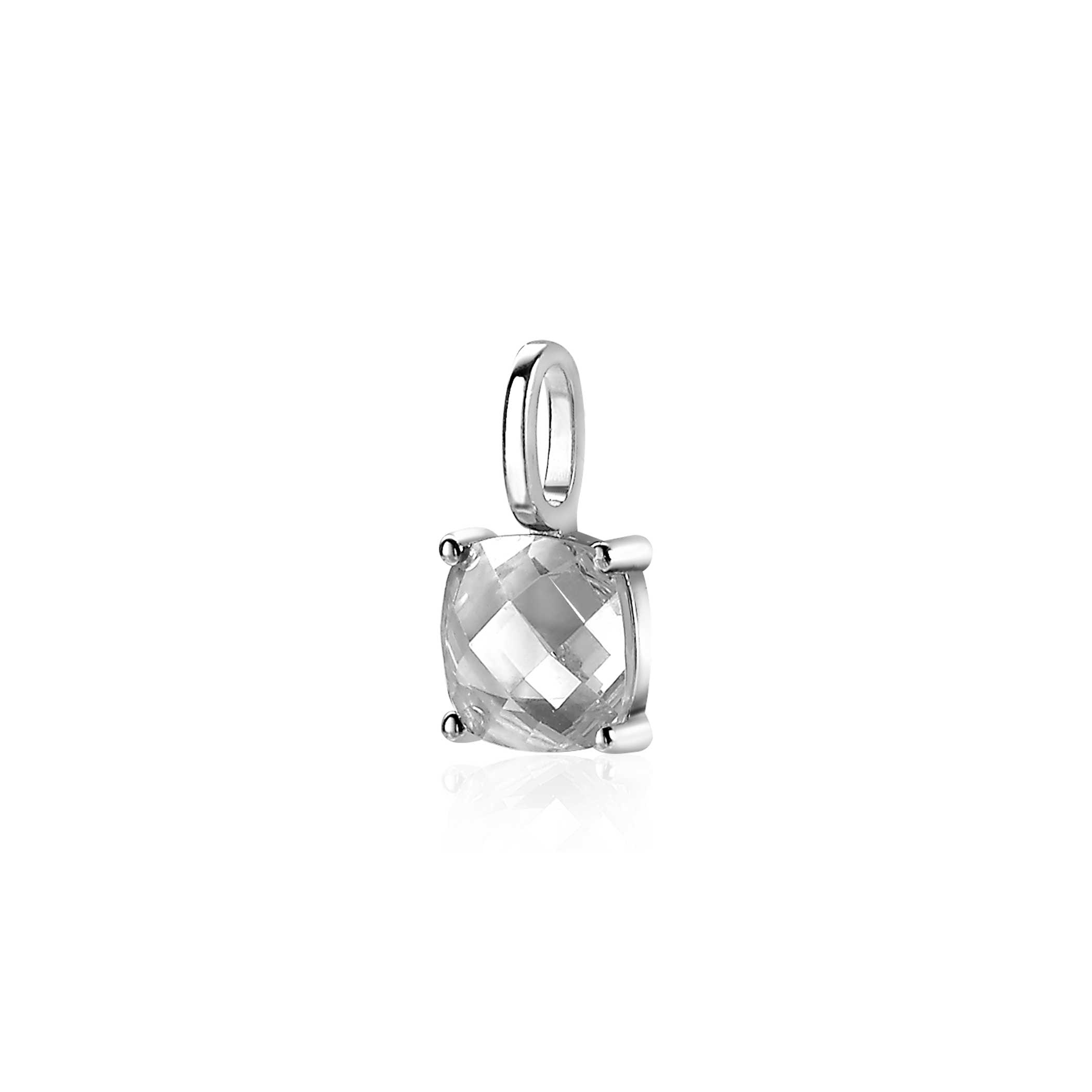 ZINZI Sterling Silver Pendant Square White ZIH2073
