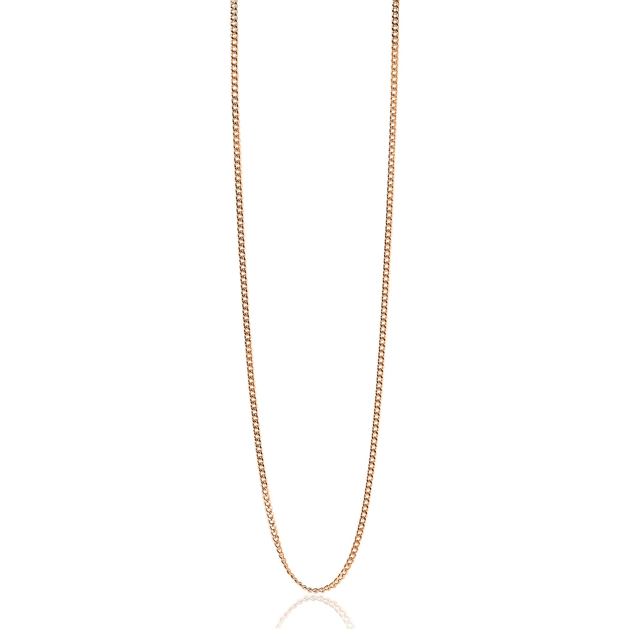 45cm ZINZI Rose Gold Plated Sterling Silver Curb Chain Necklace ZILC-G45R