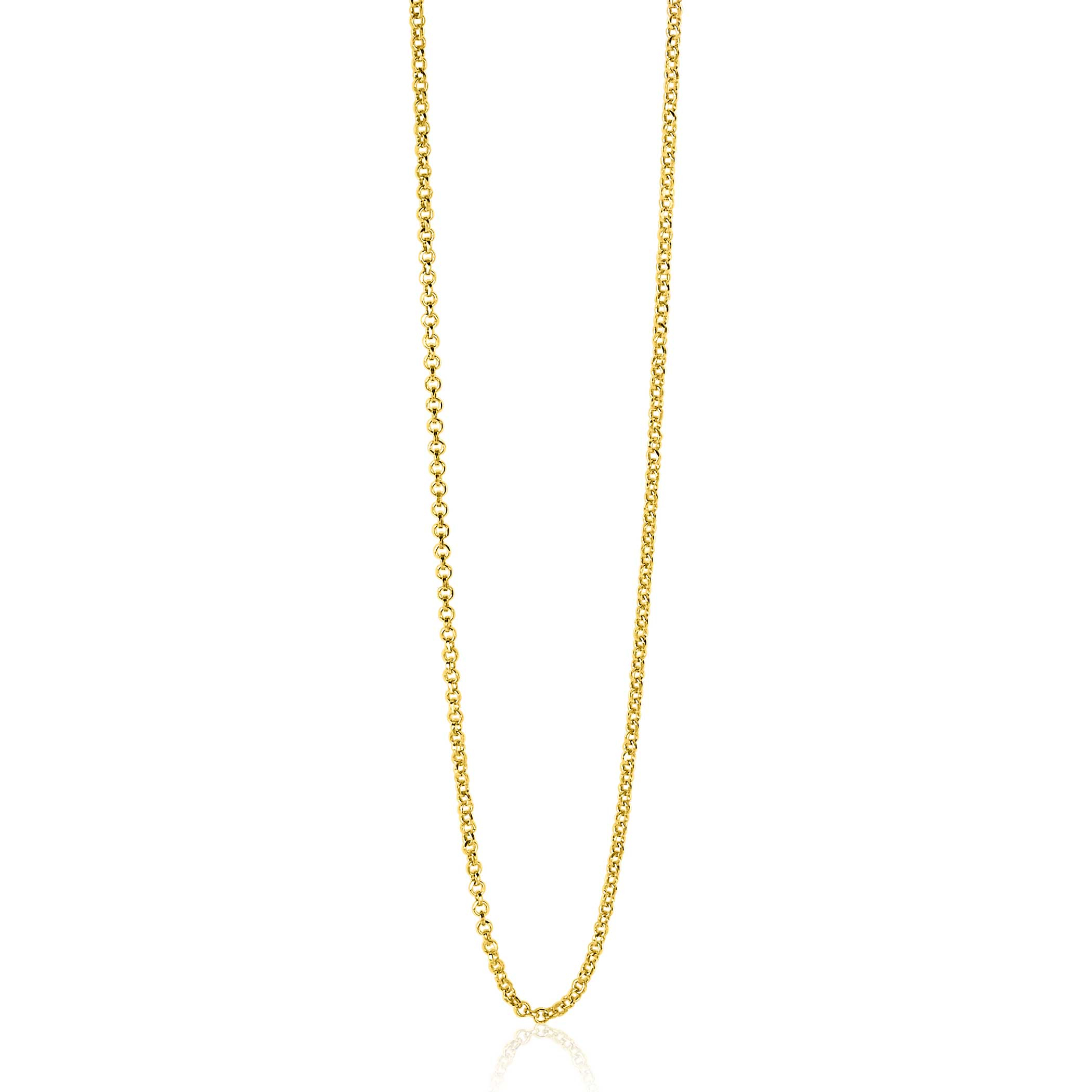 45cm ZINZI Gold Plated Sterling Silver Rolo Chain Necklace ZILC-J45G