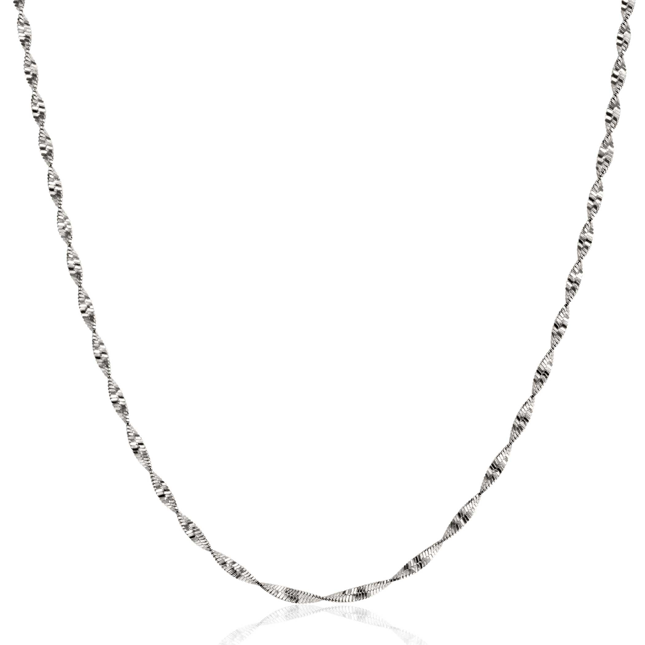 ZINZI silver necklace with sparkling twisted links 1.9mm wide 43-45cm ZIC2585
