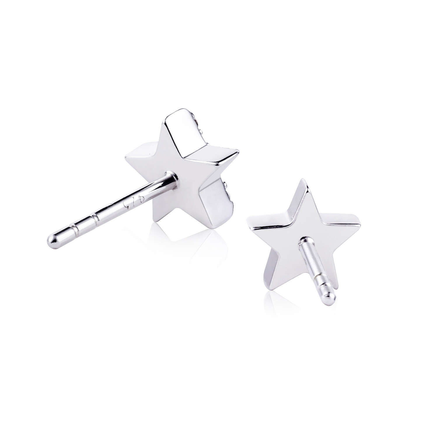 7mm ZINZI Sterling Silver Stud Earrings Star White ZIO1377Z