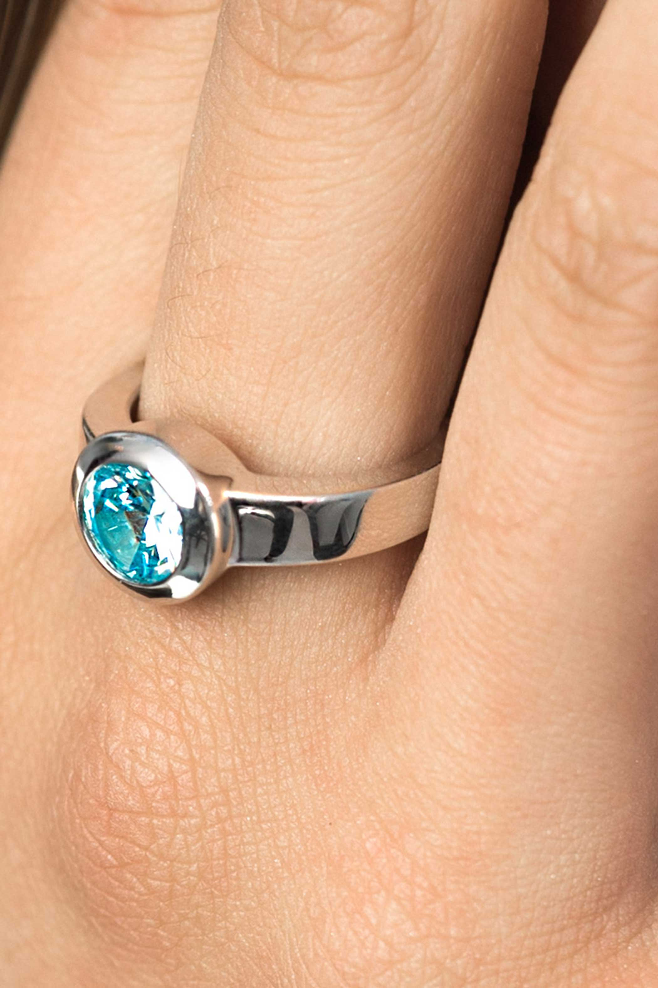 ZINZI Sterling Silver Exchangeable Ring Round ZIR1