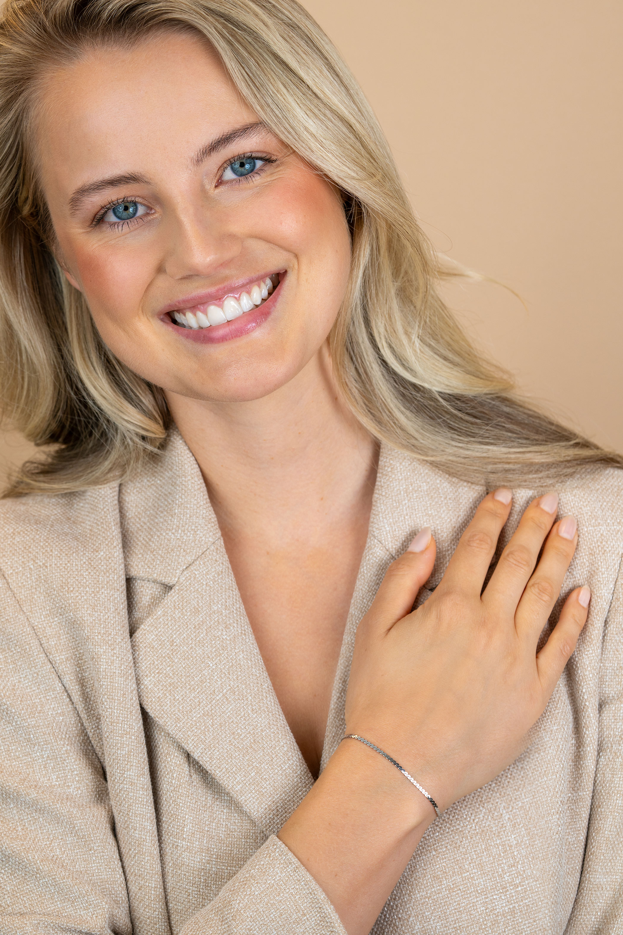 ZINZI zlv. armband platte S schakel smal