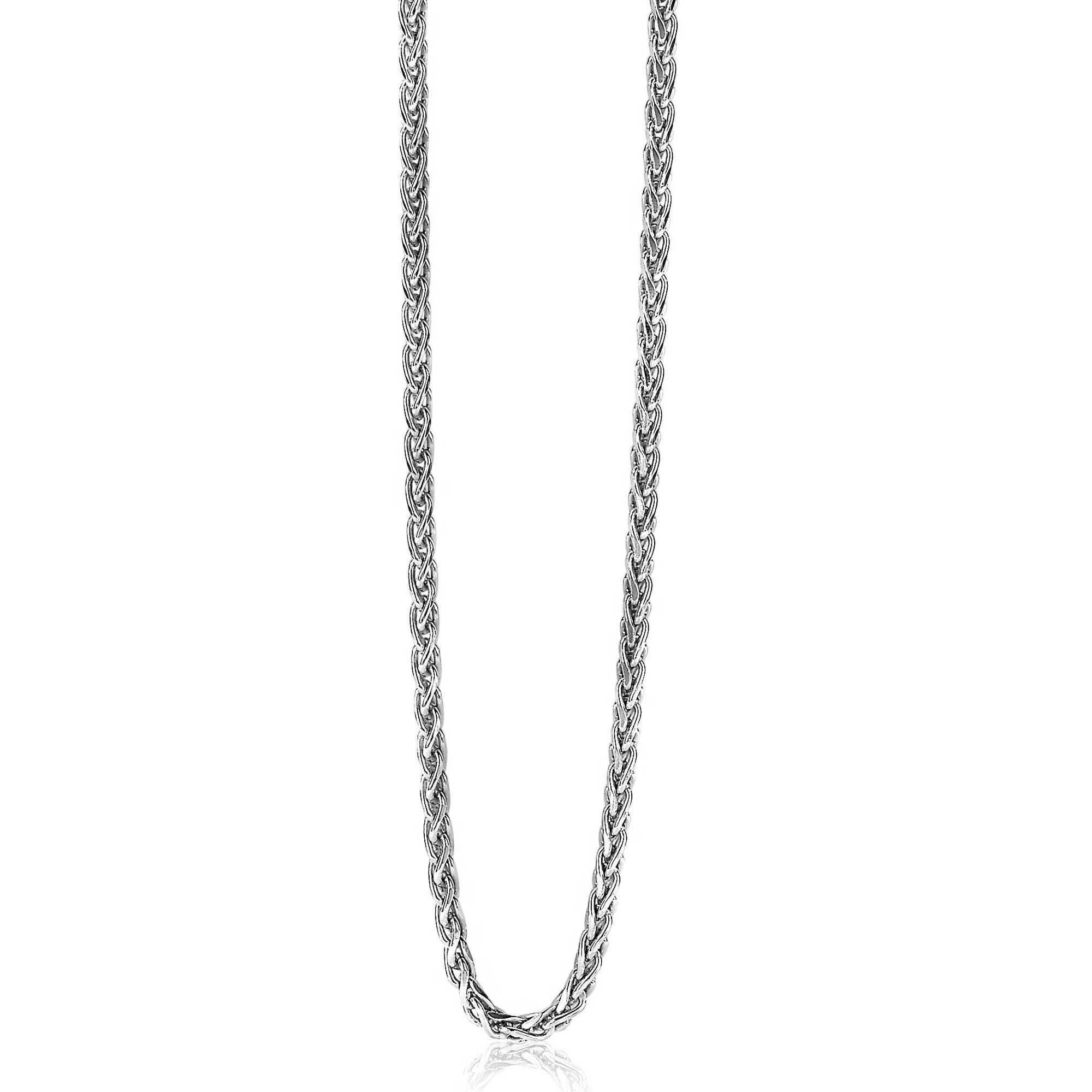ZINZI Sterling Silver Wheat Chain Necklace width 3mm 45cm ZIC1931