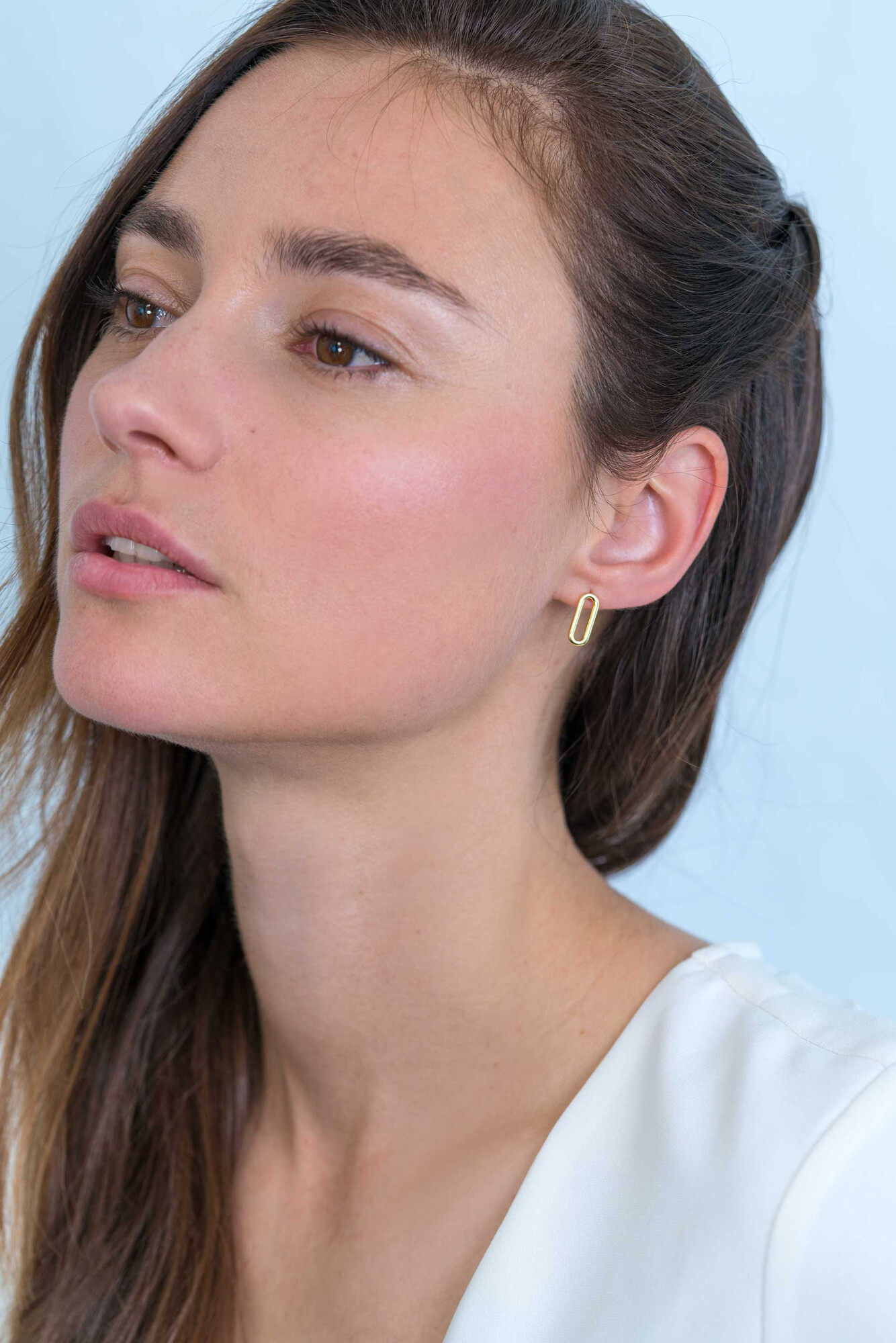 14mm ZINZI Gold Plated Sterling Silver Stud Earrings Oval ZIO2210G