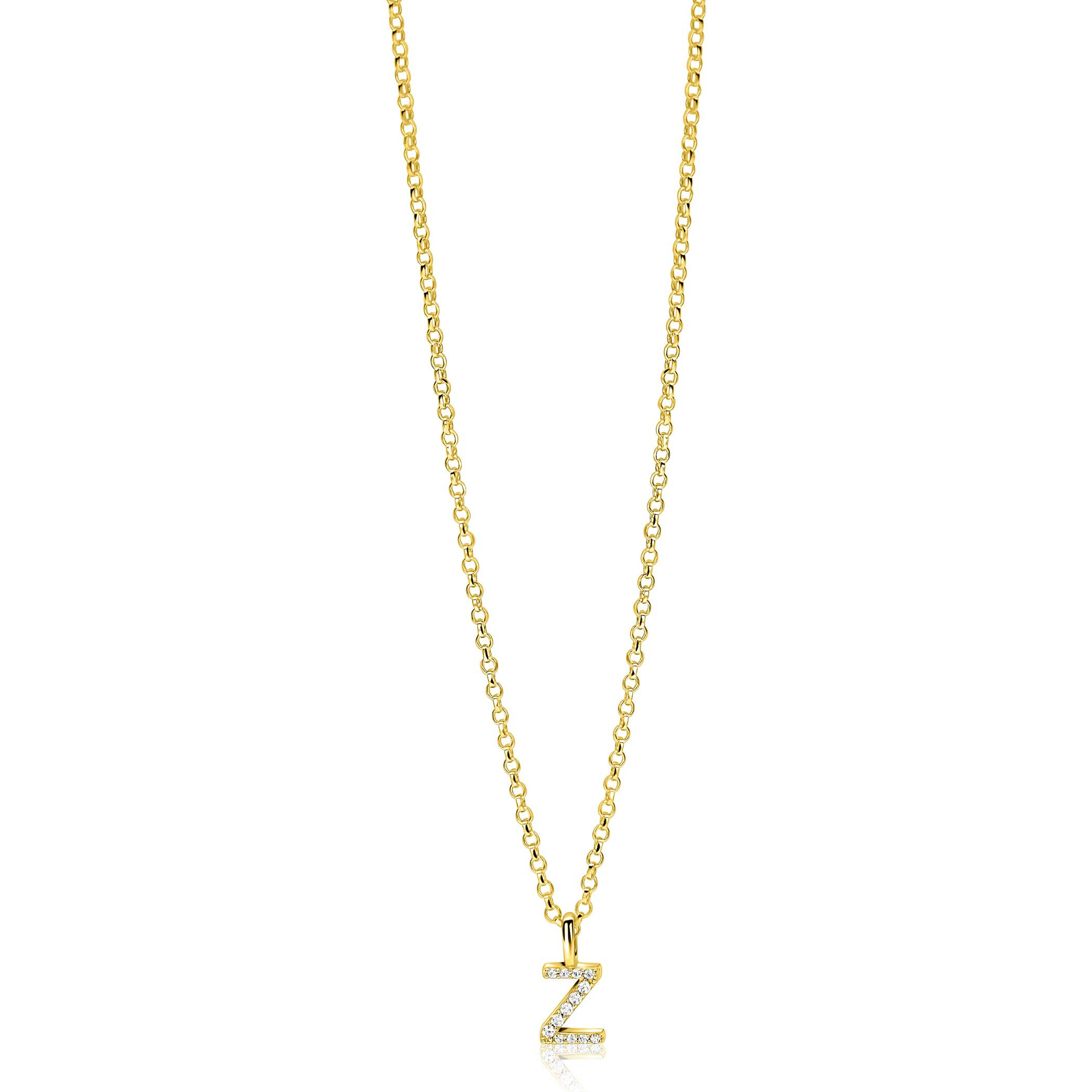 ZINZI zlv. hanger gg.verg.letter Z bezet met zirconia's