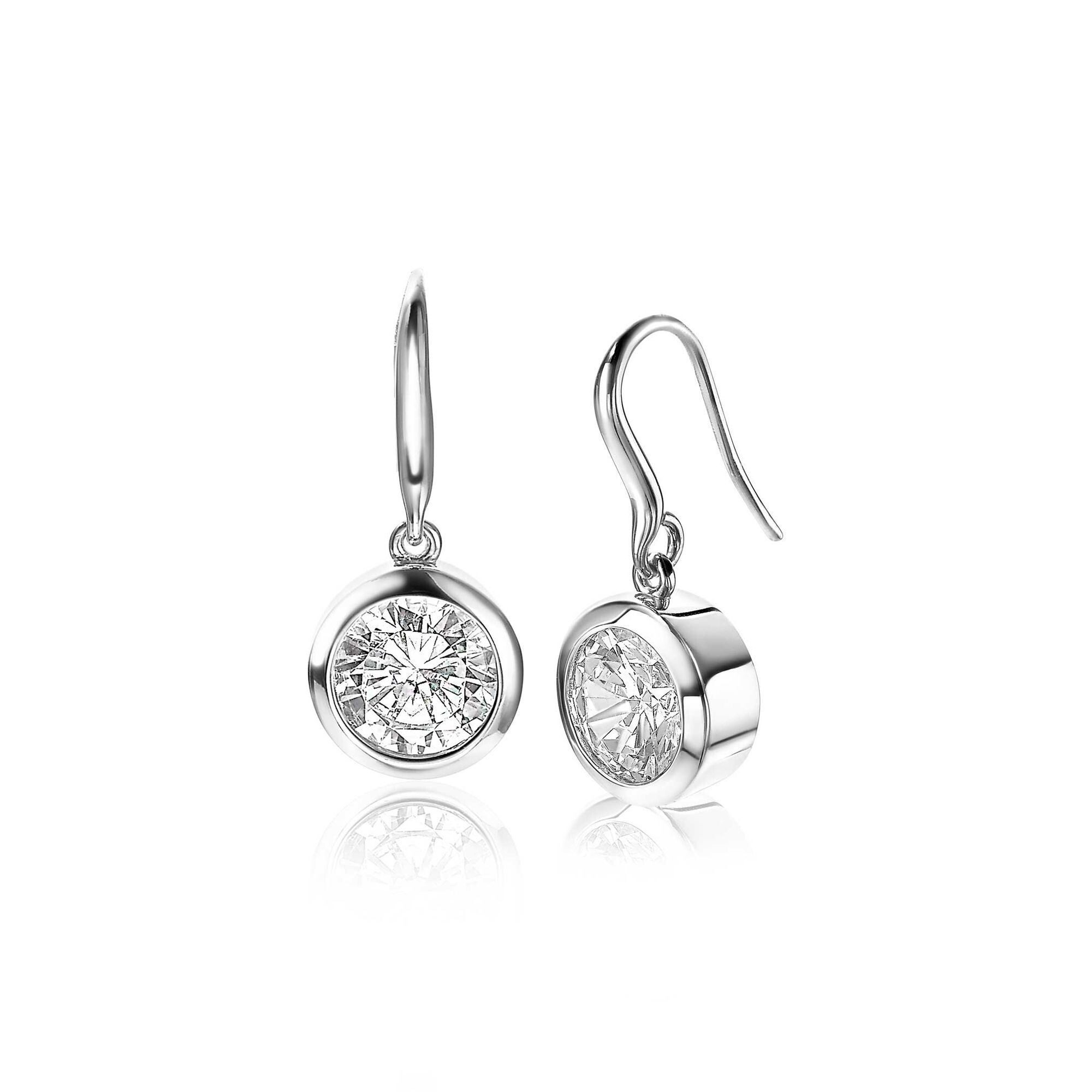 ZINZI Sterling Silver Earrings White Zirconia ZIO1