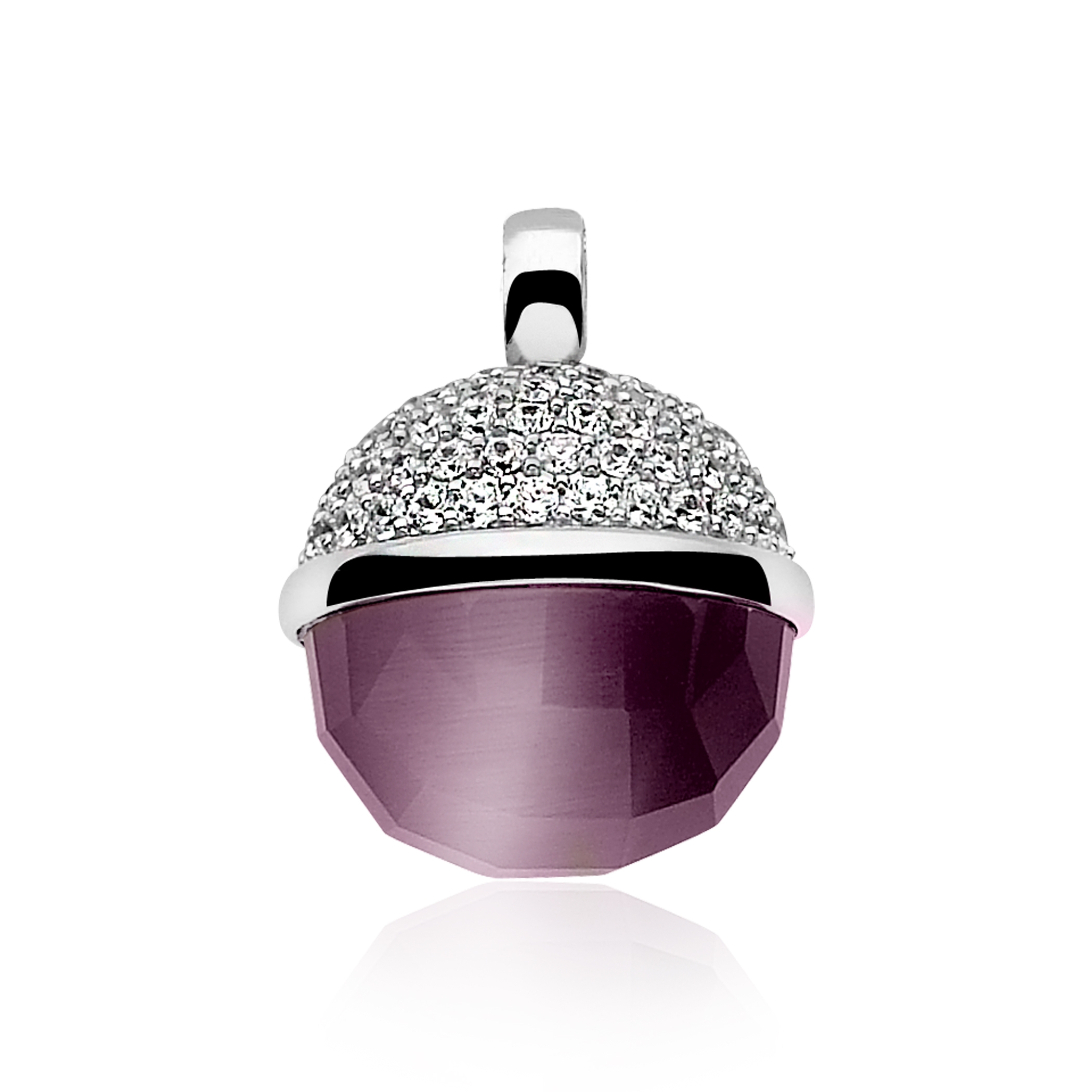 ZINZI Sterling Silver Pendant Purple ZIH623P