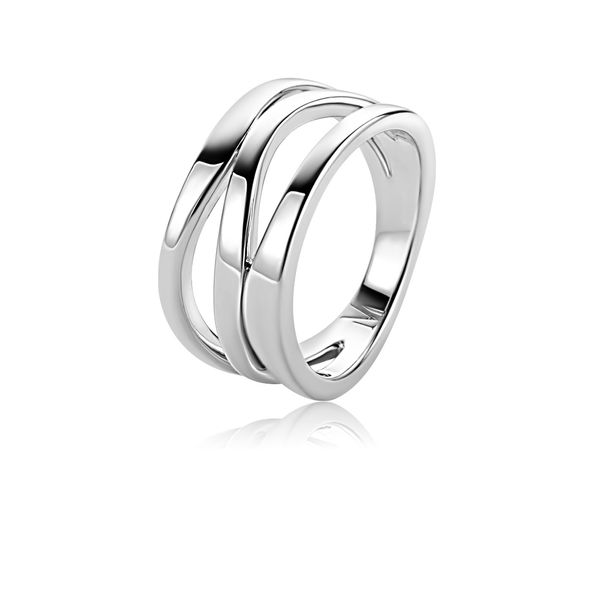 Mart Visser by ZINZI silver multi-look ring, 11.5mm wide, organically shaped, MVR25
